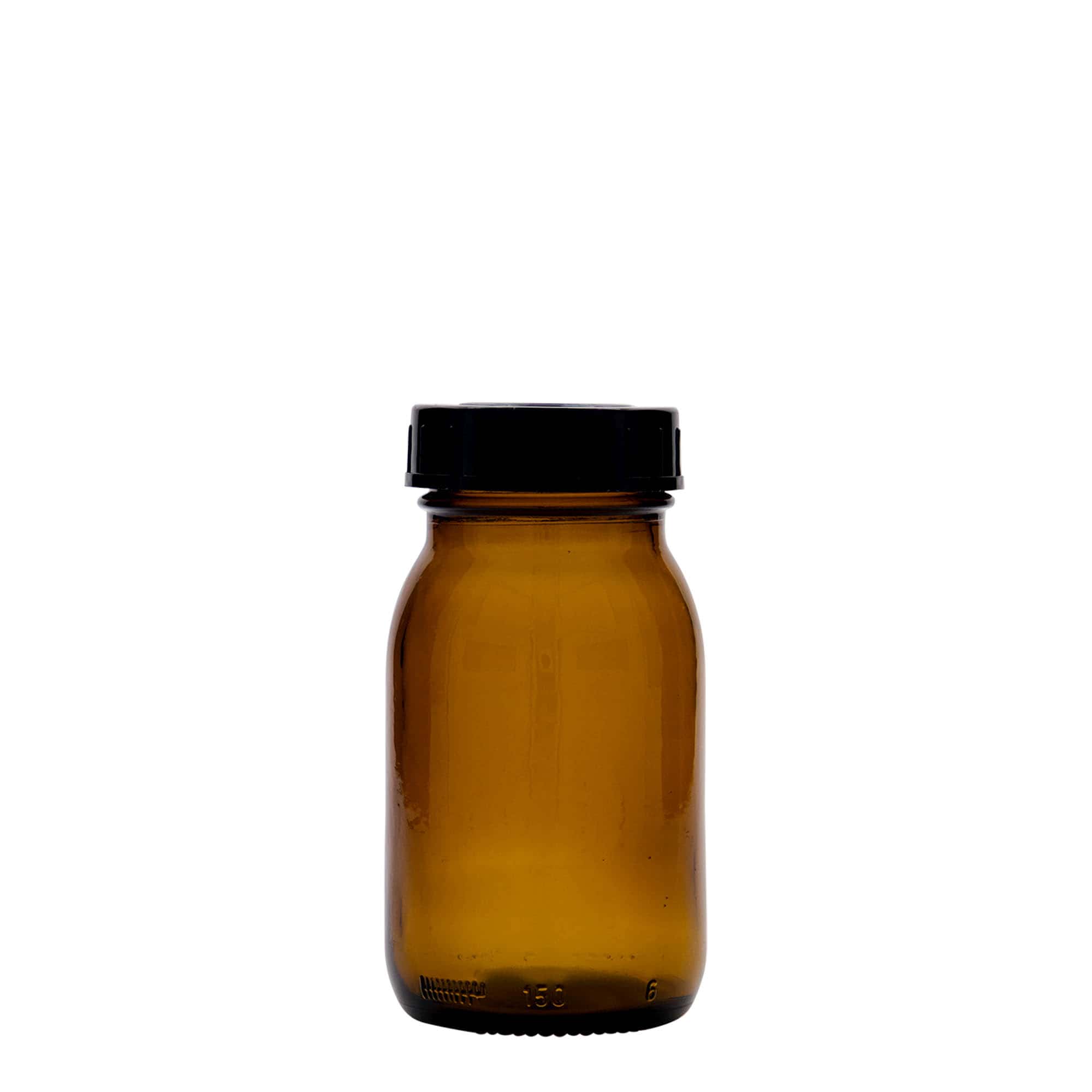 150 ml staklena tegla širokog grla, braon, otvor: DIN 45