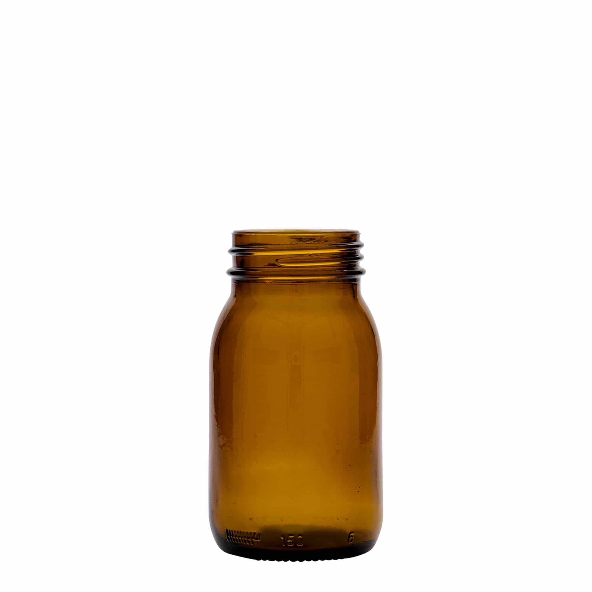 150 ml staklena tegla širokog grla, braon, otvor: DIN 45