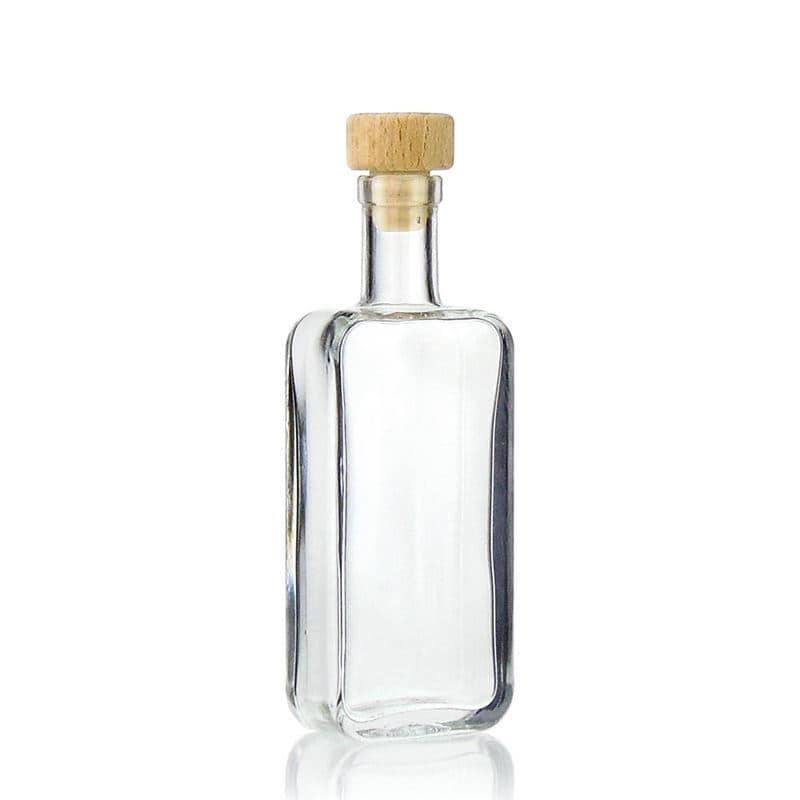 Staklena boca od 100 ml 'Nice', pravougaona, otvor: Plutani čep Staklena boca od 100 ml 'Nice', pravougaona, otvor: Plutani čep