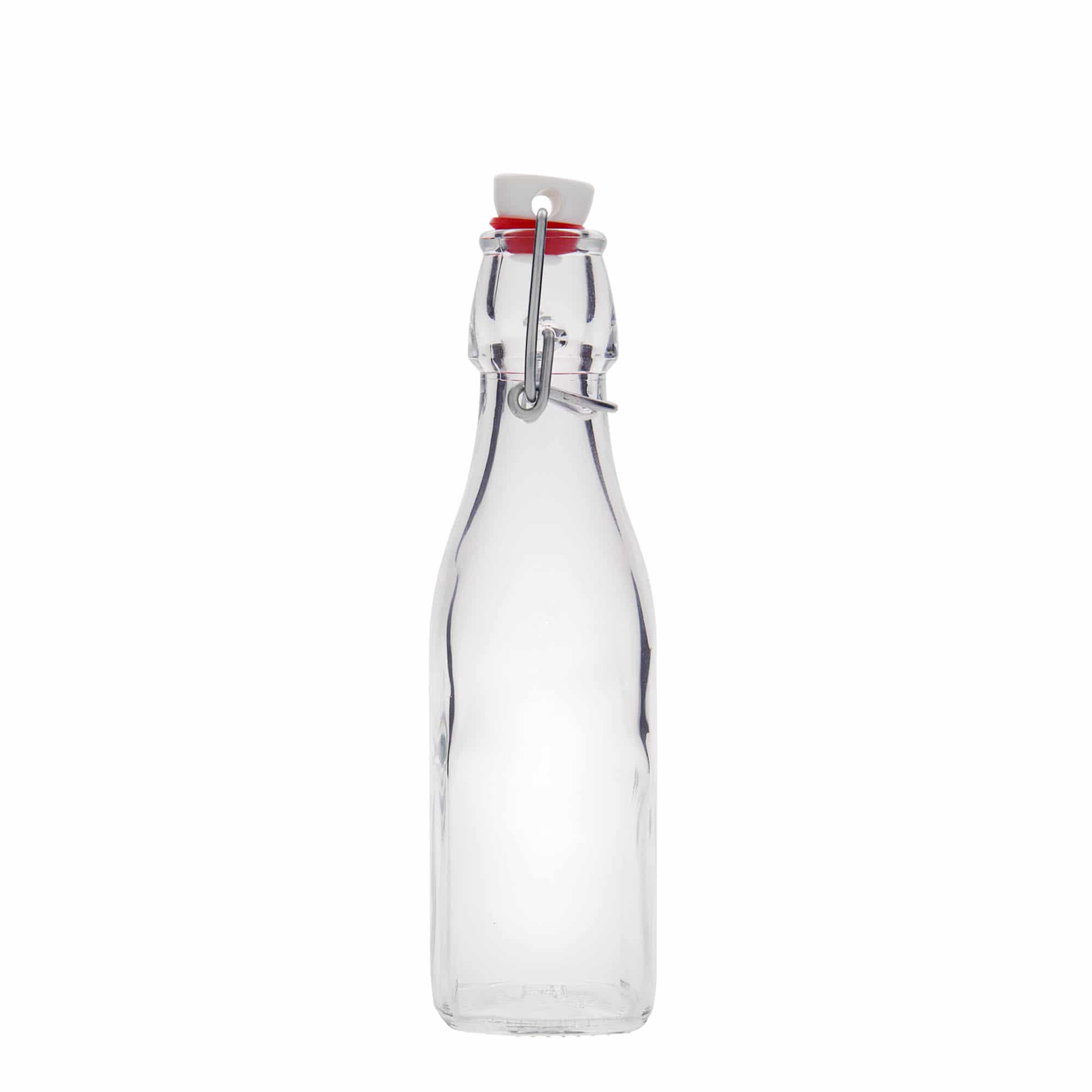 250 ml staklena flaša 'Swing, kvadratna, grlo: zatvarač sa kopčom'