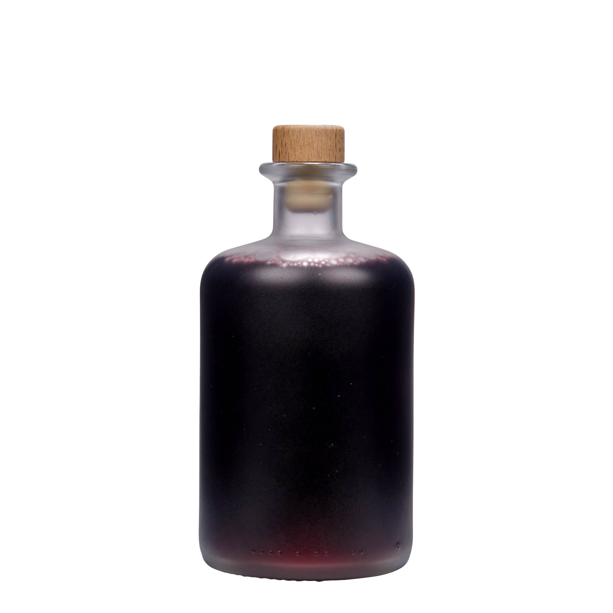 500 ml staklena flaša apotekarska, zamrznuta, otvor: pluta 500 ml staklena flaša apotekarska, zamrznuta, otvor: pluta
