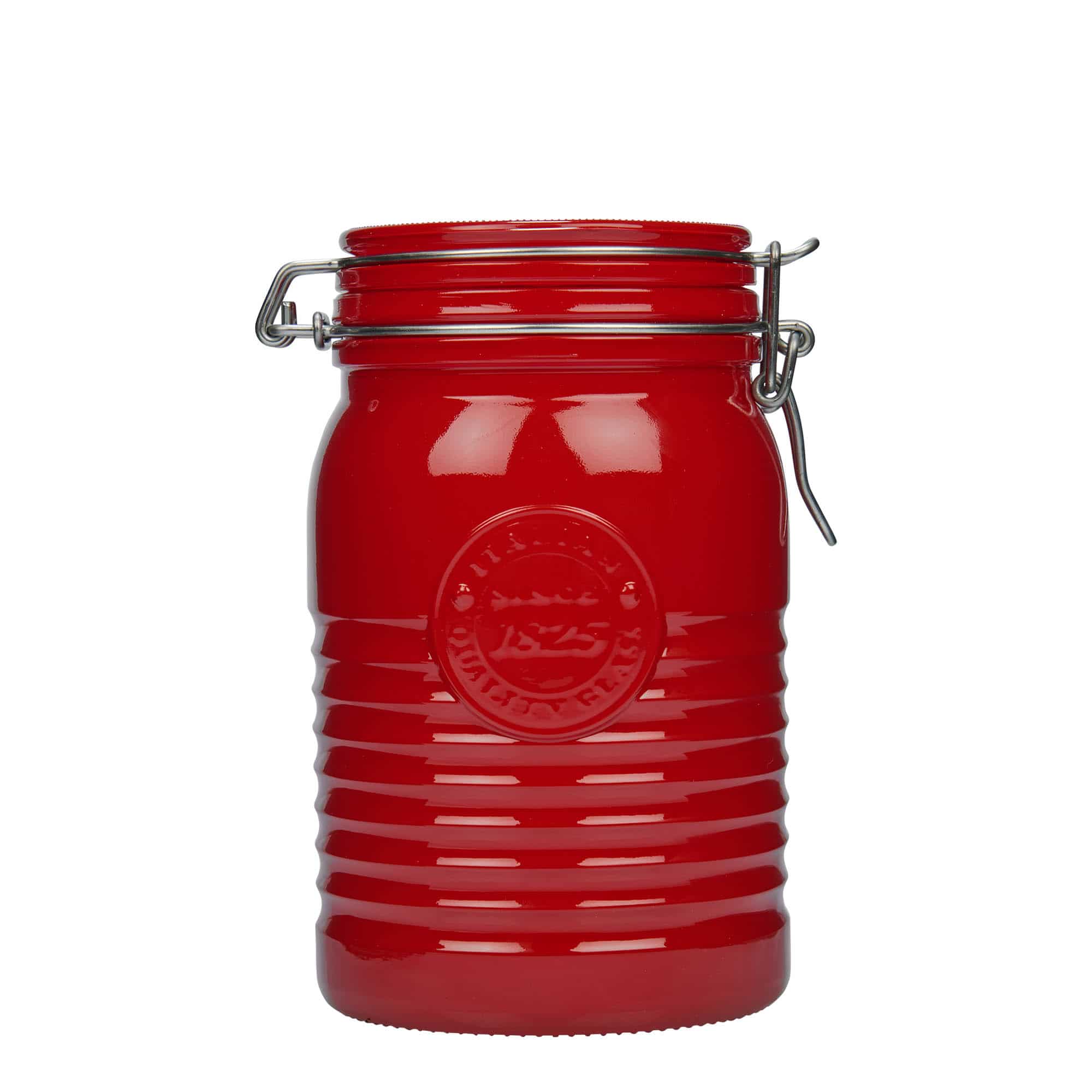 Tegla sa hermetičkim zatvaračem od 1000 ml 'Officina 1825', crvena, otvor: Hermetički zatvarač Tegla sa hermetičkim zatvaračem od 1000 ml 'Officina 1825', crvena, otvor: Hermetički zatvarač
