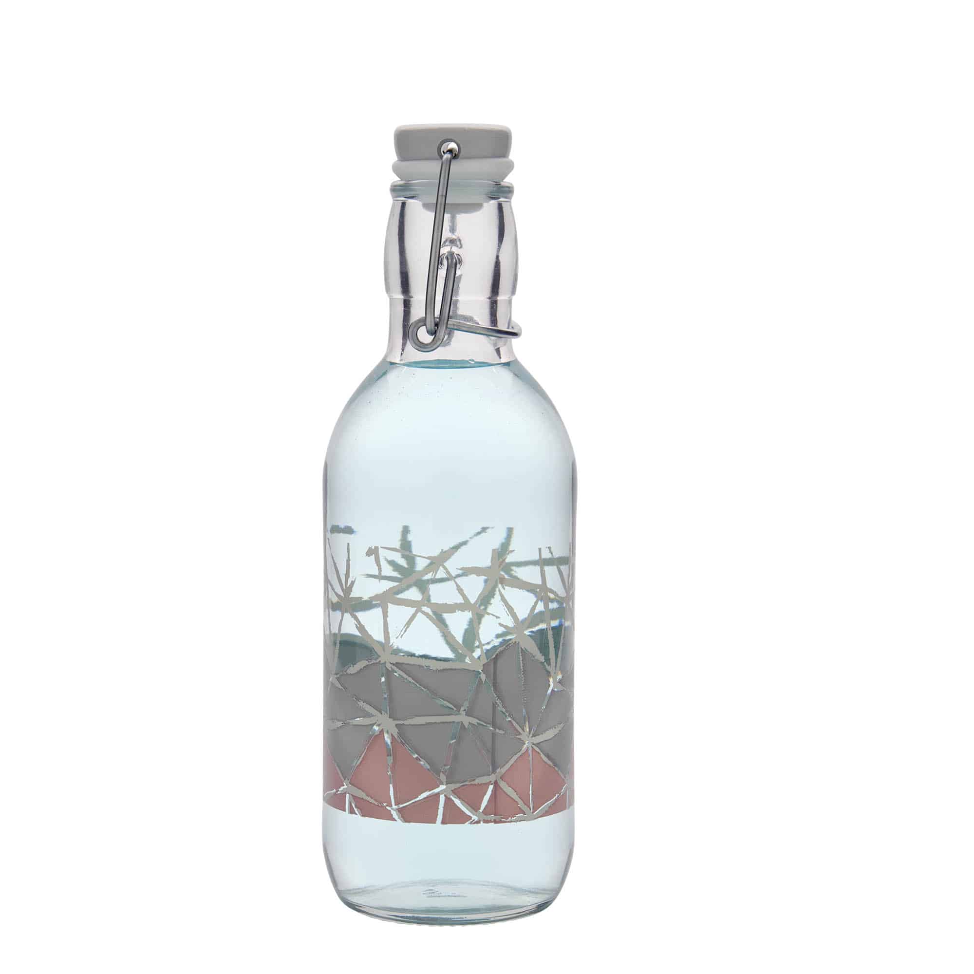 500 ml staklena flaša Emilia štampana 'Manolibera rosa', otvor: zatvarač sa kopčom 500 ml staklena flaša Emilia štampana 'Manolibera rosa', otvor: zatvarač sa kopčom