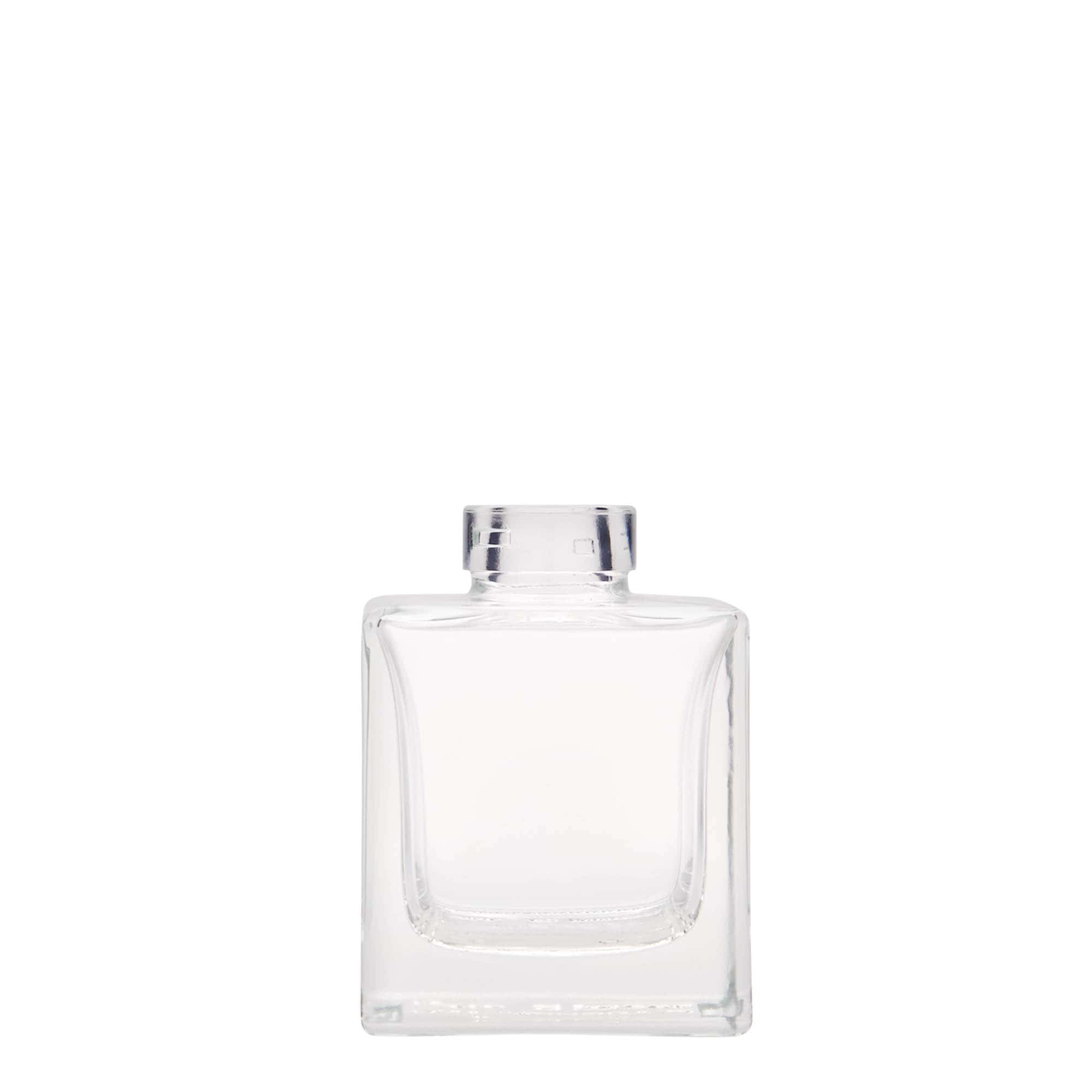 100 ml staklena flaša 'Cube', kvadratna, otvor: čep