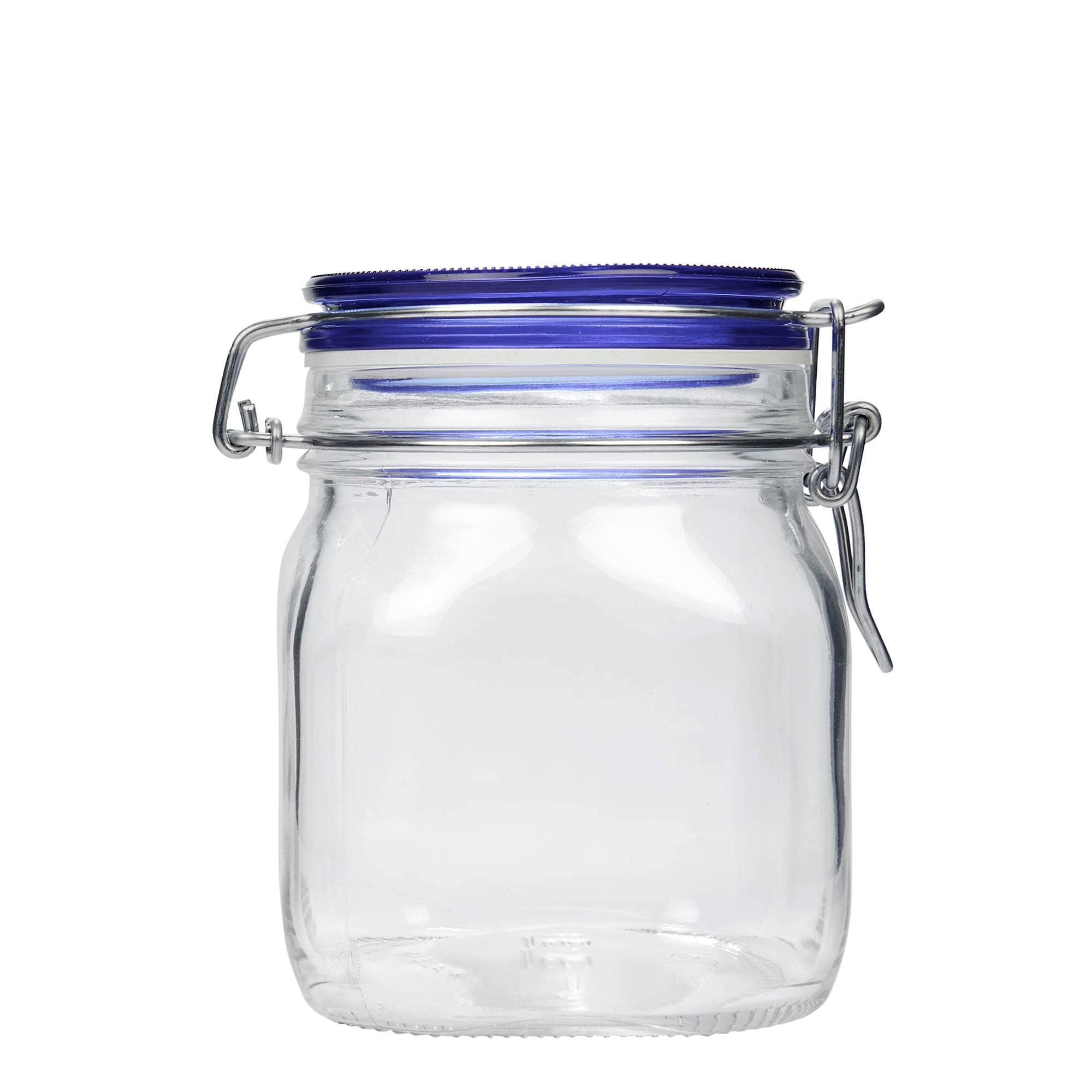 Tegla sa hermetičkim zatvaračem 750 ml 'Fido' Blue Top, kvadratna, otvor: Hermetički zatvarač Tegla sa hermetičkim zatvaračem 750 ml 'Fido' Blue Top, kvadratna, otvor: Hermetički zatvarač