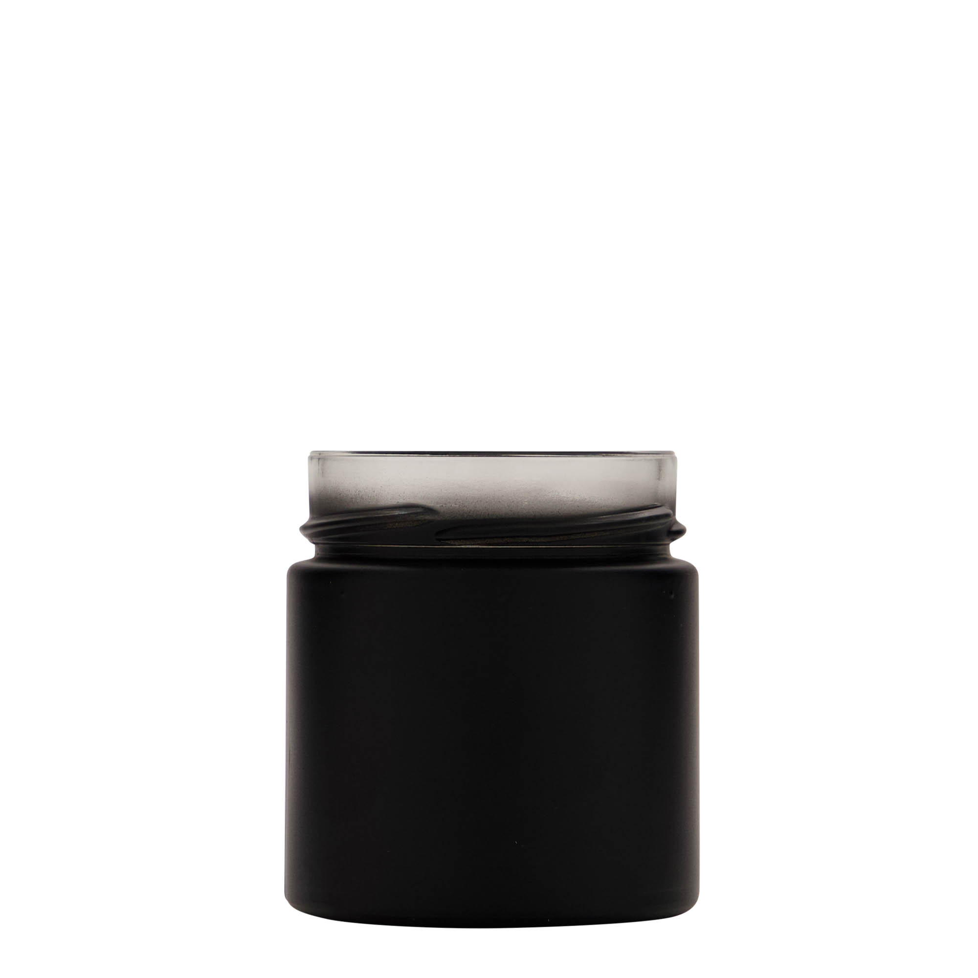 220 ml okrugla tegla 'Aurora', crna, otvor: Deep-Twist-Off (DTO 66)