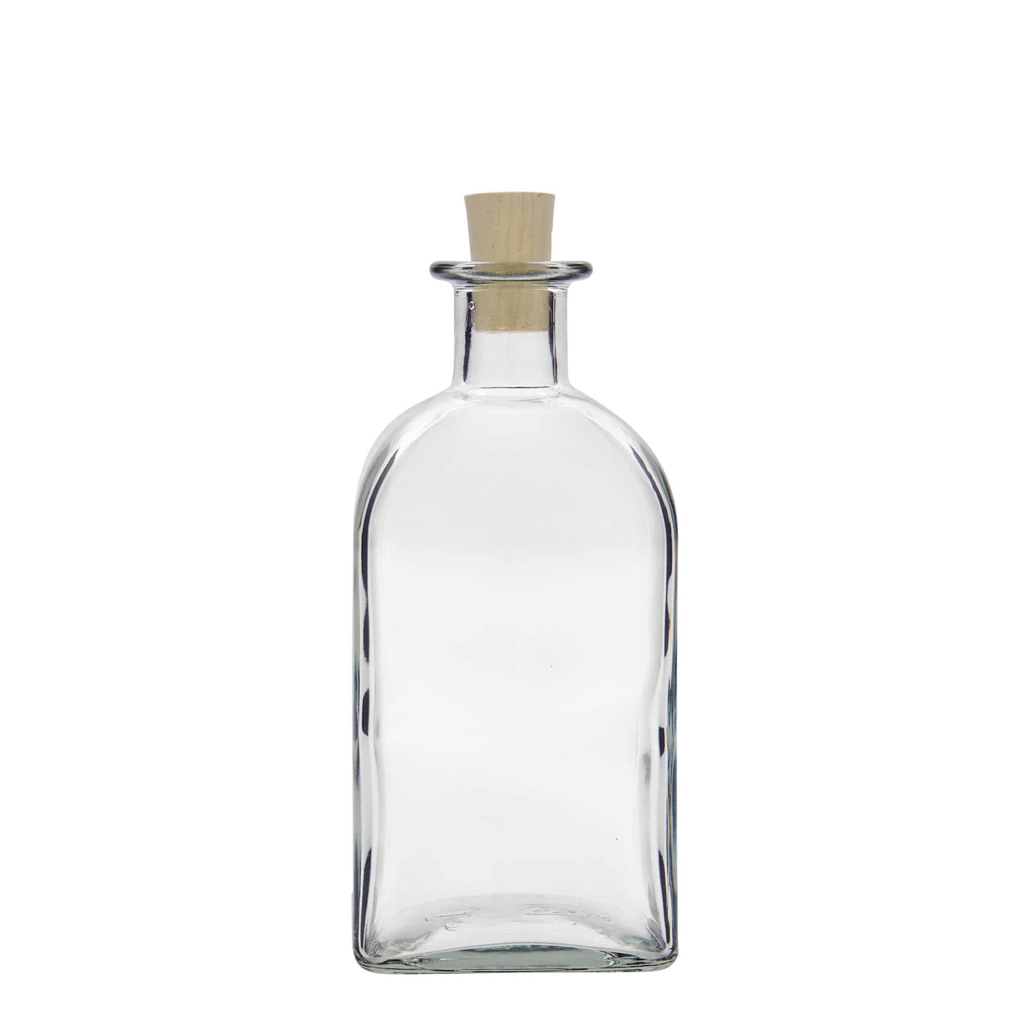 500 ml staklena boca Apotheker Carré, kvadratna, otvor: pluta