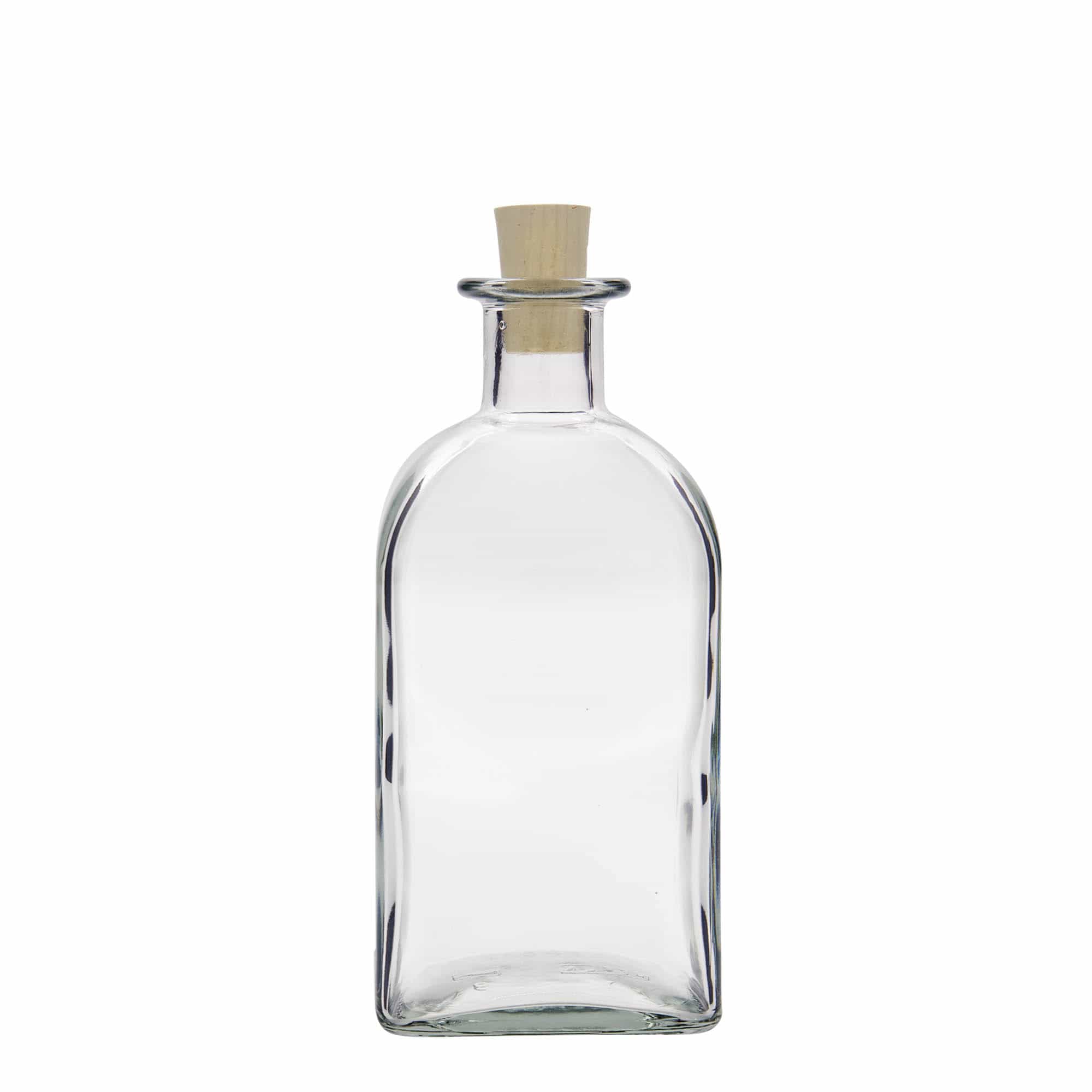 500 ml staklena boca Apotheker Carré, kvadratna, otvor: pluta