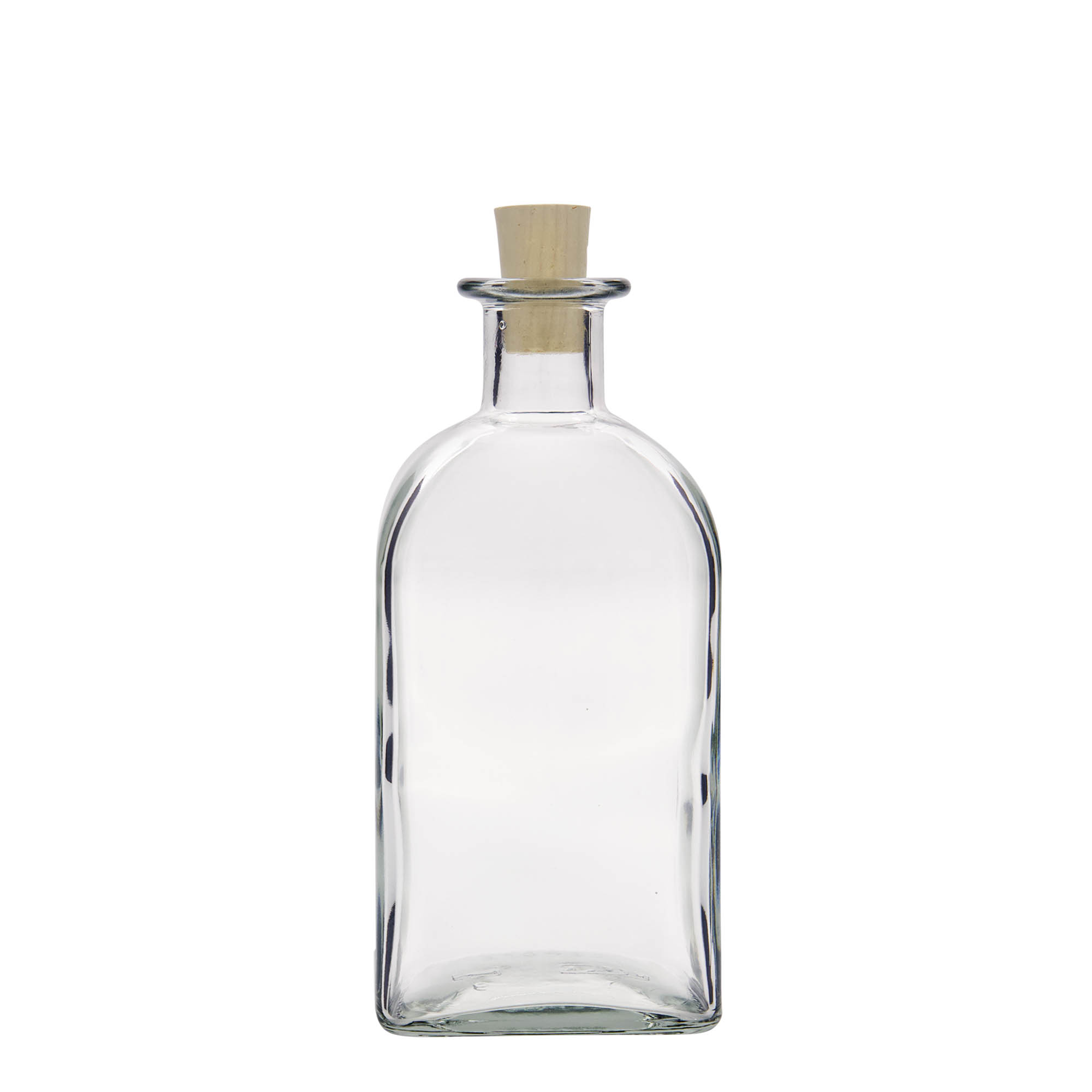500 ml staklena boca Apotheker Carré, kvadratna, otvor: pluta 500 ml staklena boca Apotheker Carré, kvadratna, otvor: pluta