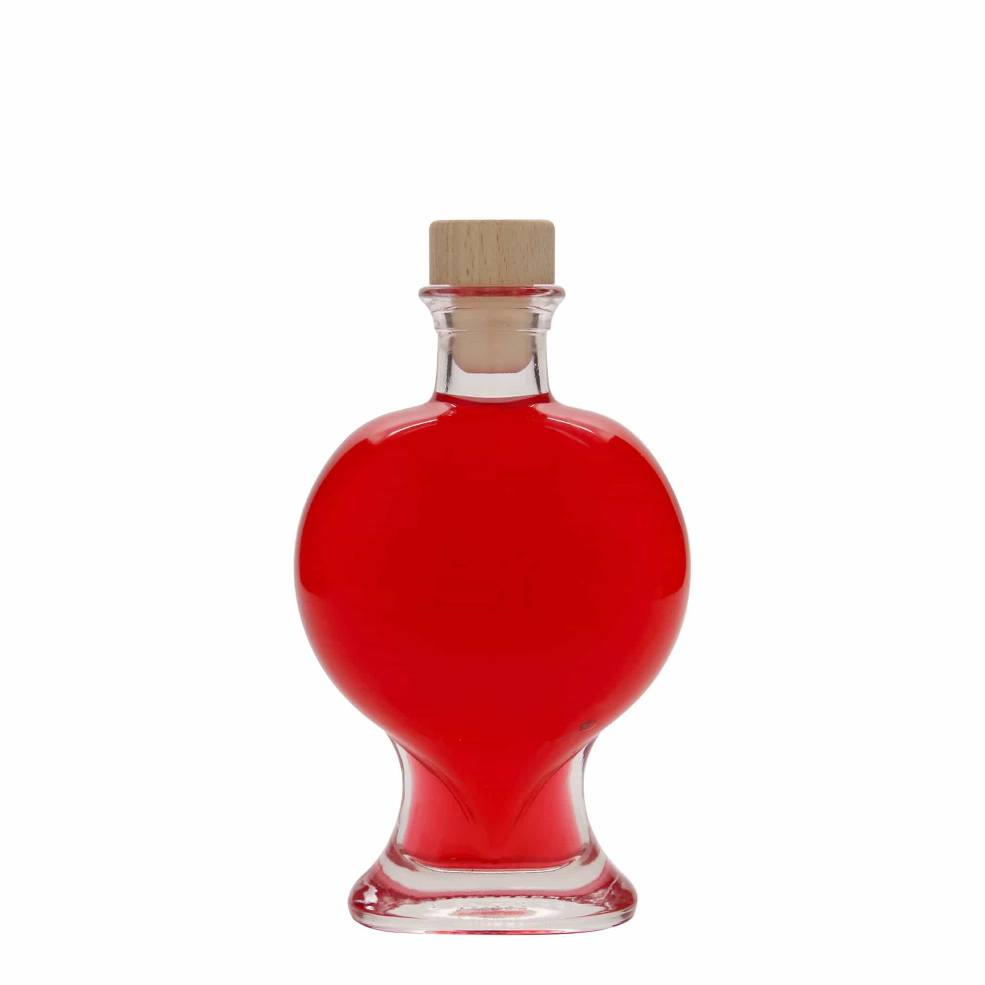 200 ml staklena flaša 'Srce', grlo: pluta