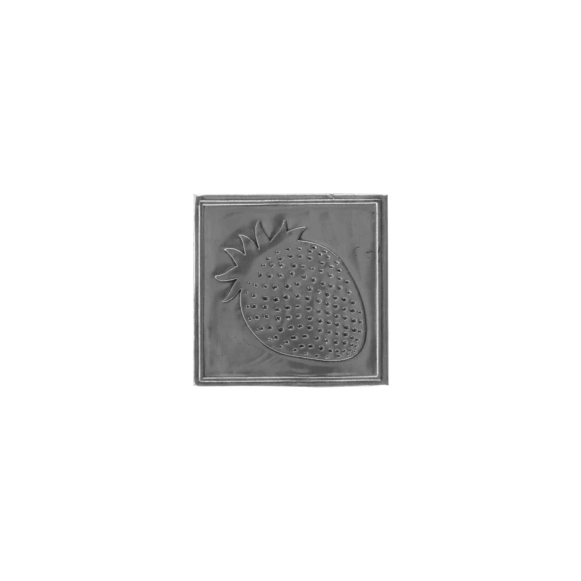 Limena etiketa 'Jagoda', kvadratna, metal, srebrna Limena etiketa 'Jagoda', kvadratna, metal, srebrna