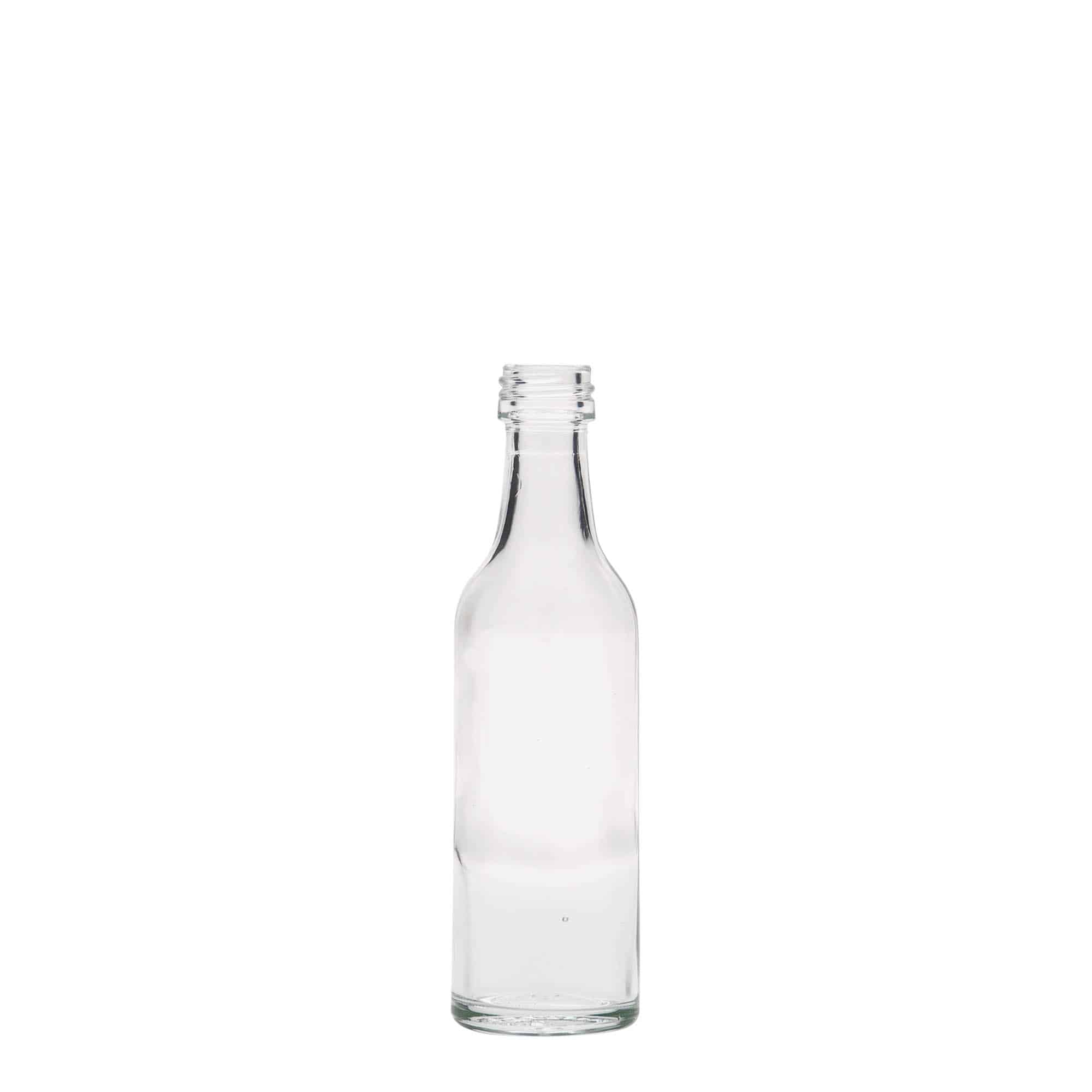 50 ml staklena flaša sa ravnim vratom, otvor: PP 18 50 ml staklena flaša sa ravnim vratom, otvor: PP 18