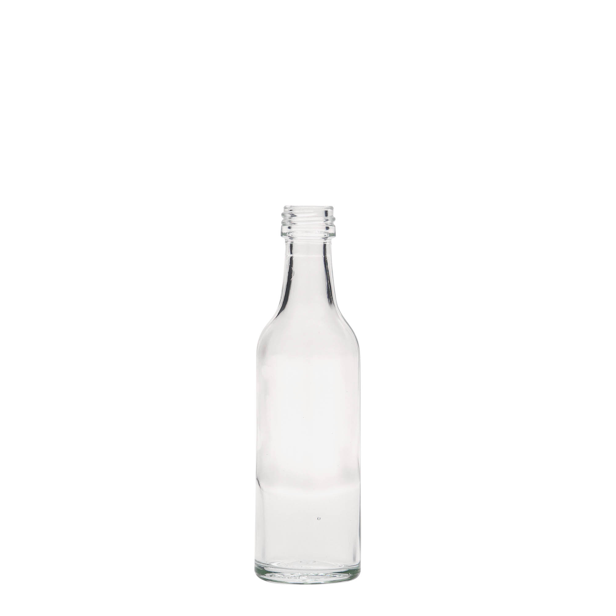 50 ml staklena flaša sa ravnim vratom, otvor: PP 18 50 ml staklena flaša sa ravnim vratom, otvor: PP 18