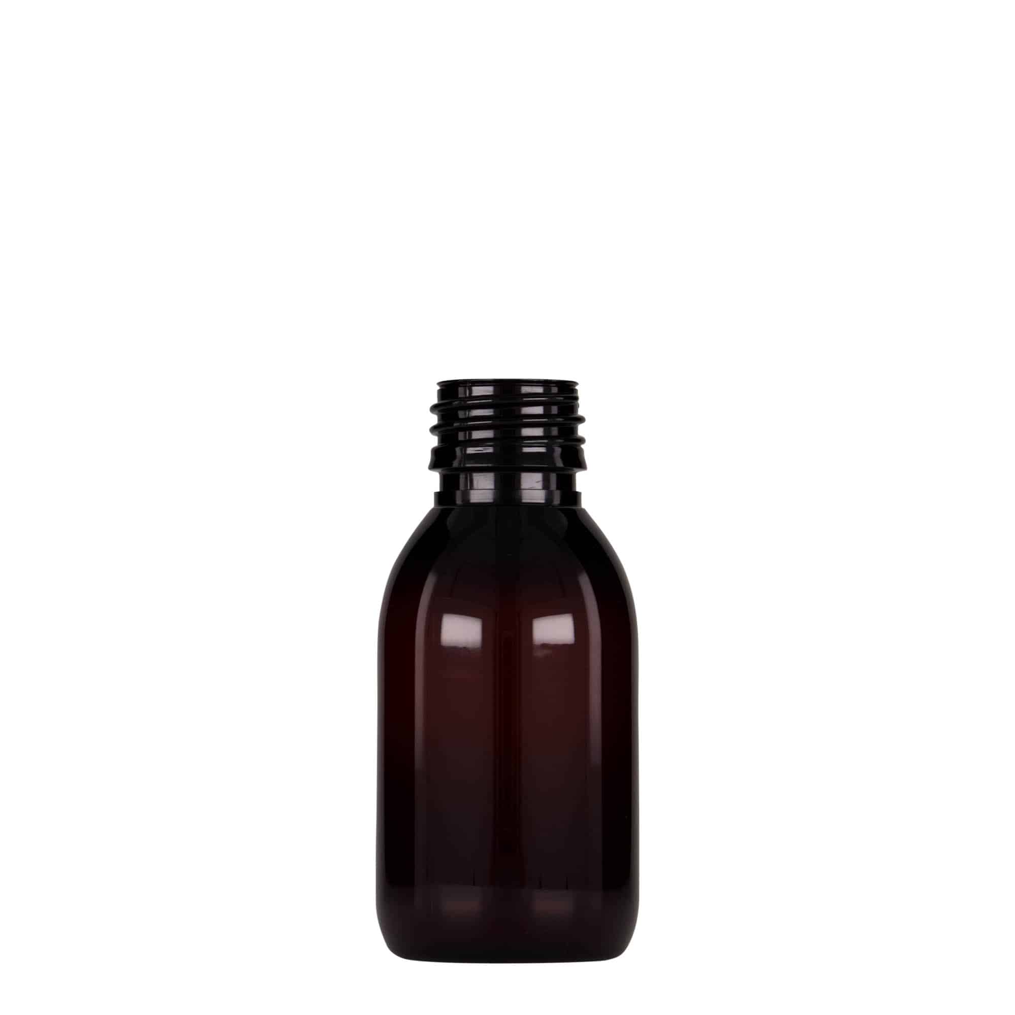 PET medicinska boca od 100 ml, braon, plastika, otvor: PP 28 PET medicinska boca od 100 ml, braon, plastika, otvor: PP 28