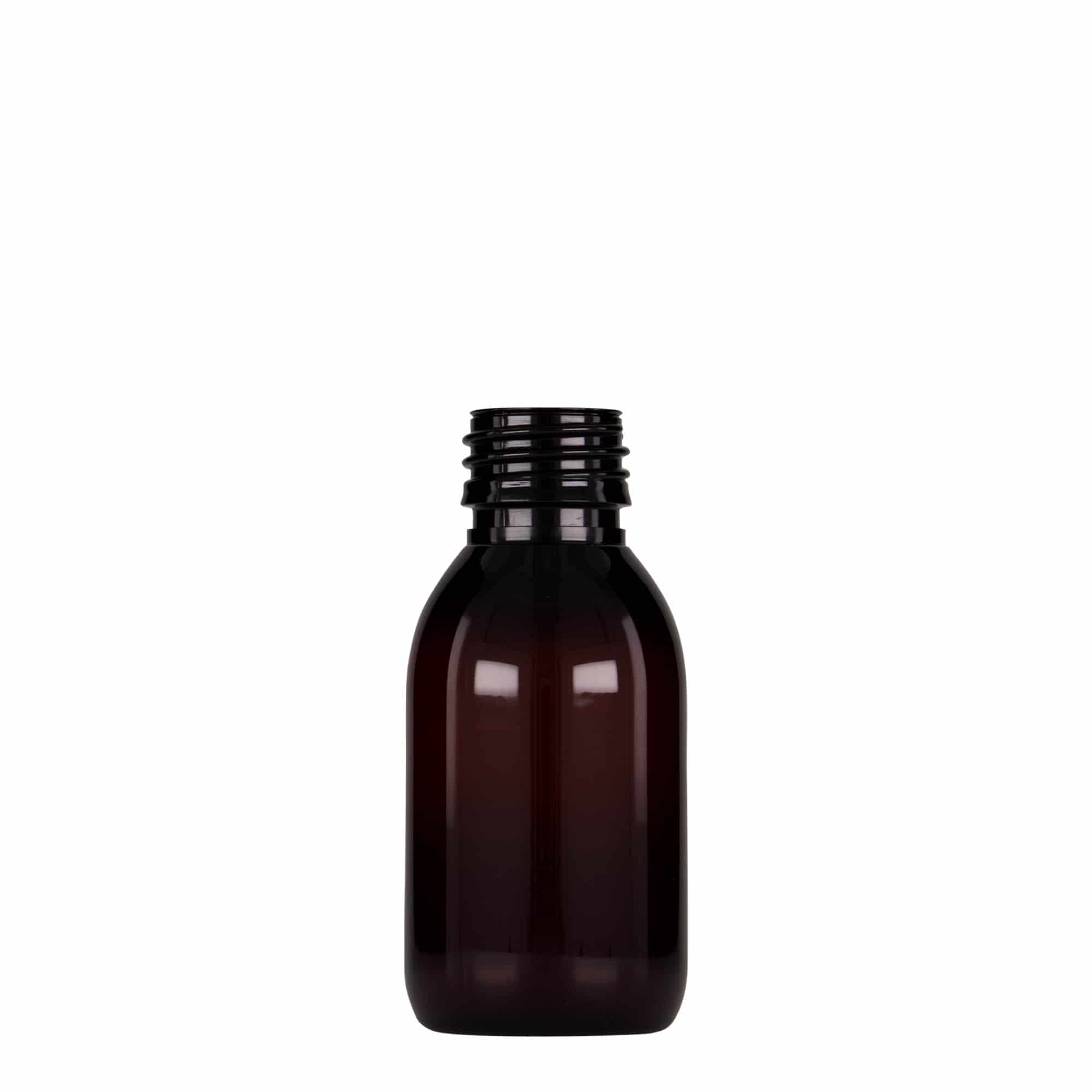 100 ml PET medicinska flaša, braon, plastika, grlo: PP 28