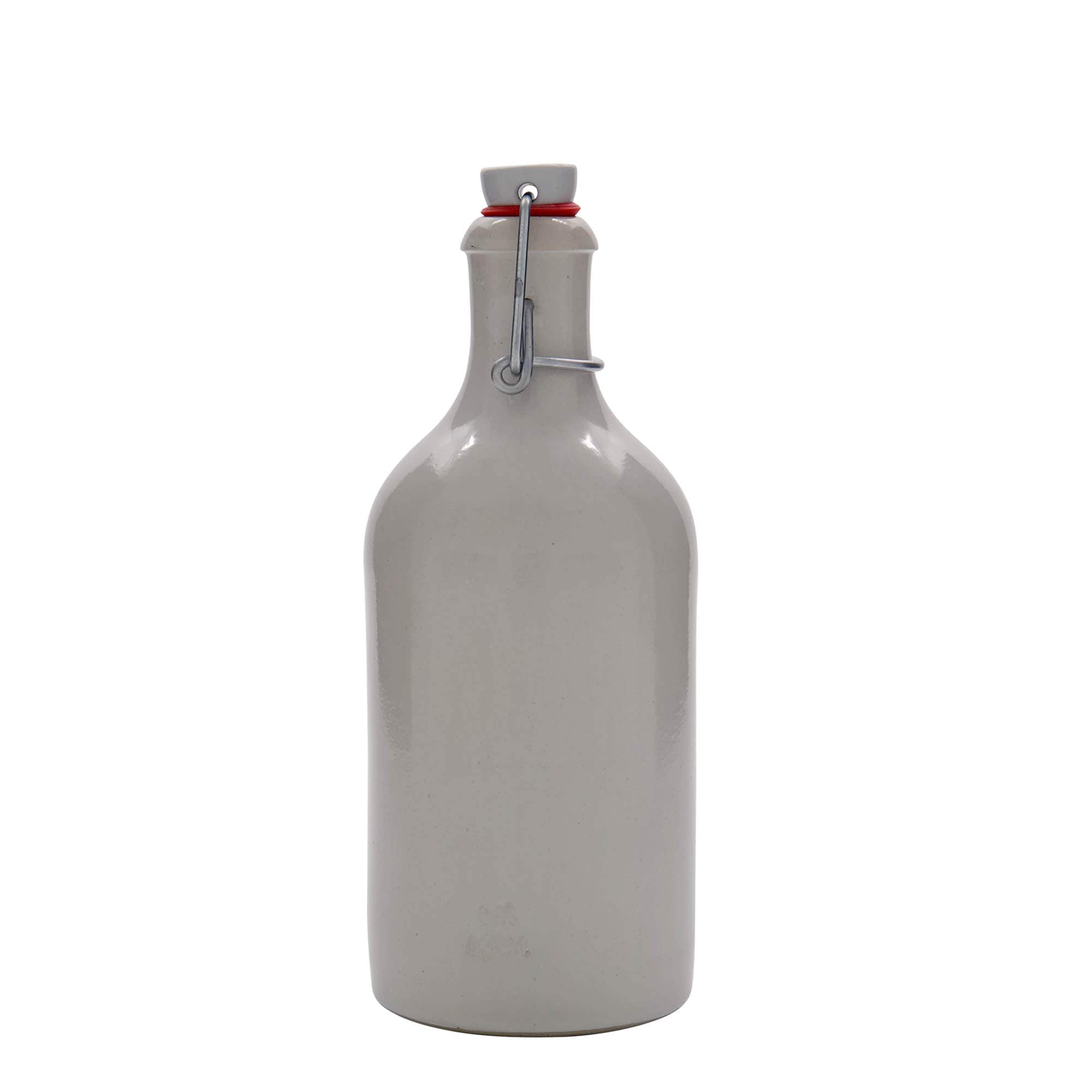 500 ml glineni bokal, kamenina, beo, otvor: zatvarač sa kopčom