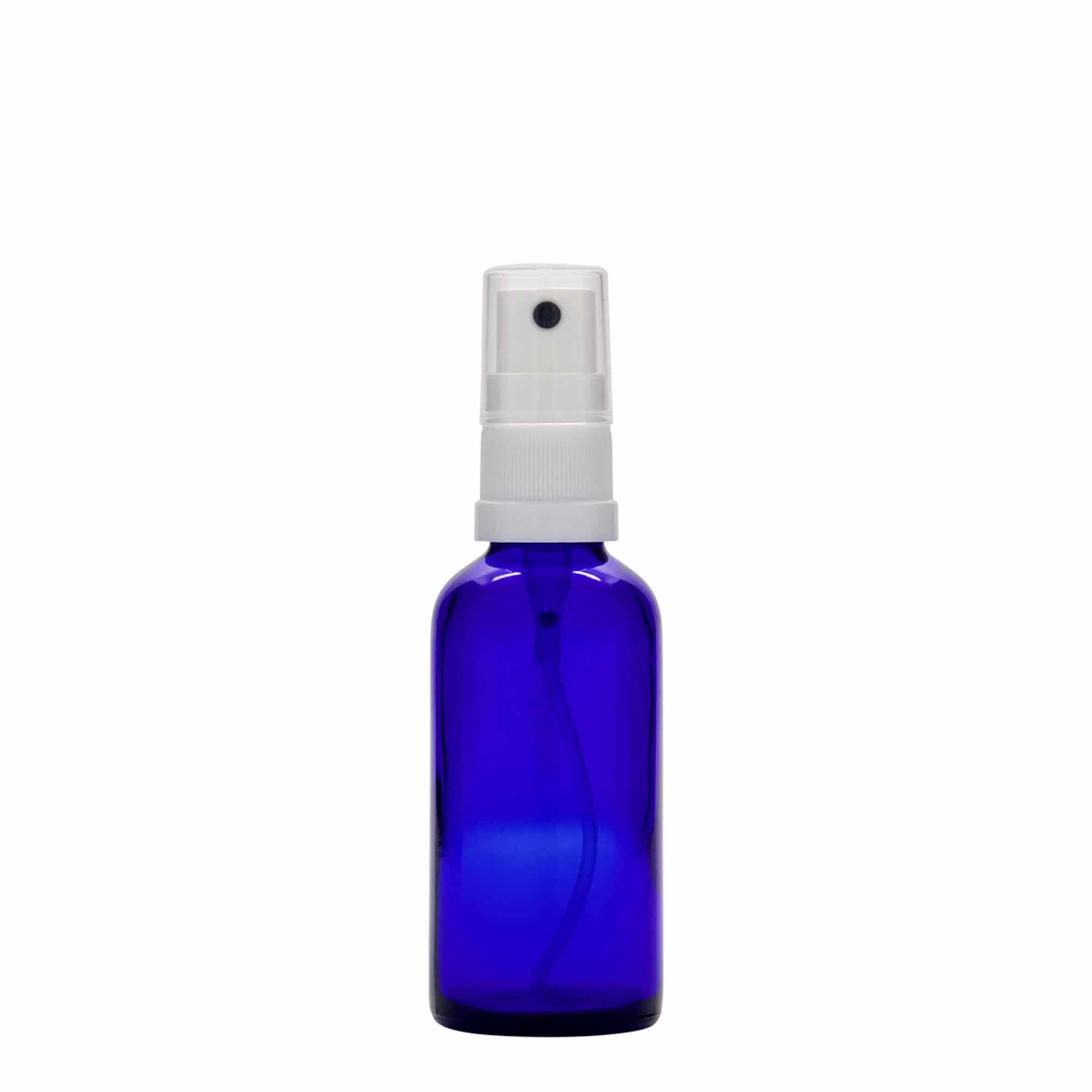 Sprej boca medicinska od 50 ml, staklo, kraljevsko plava, otvor: DIN 18 Sprej boca medicinska od 50 ml, staklo, kraljevsko plava, otvor: DIN 18