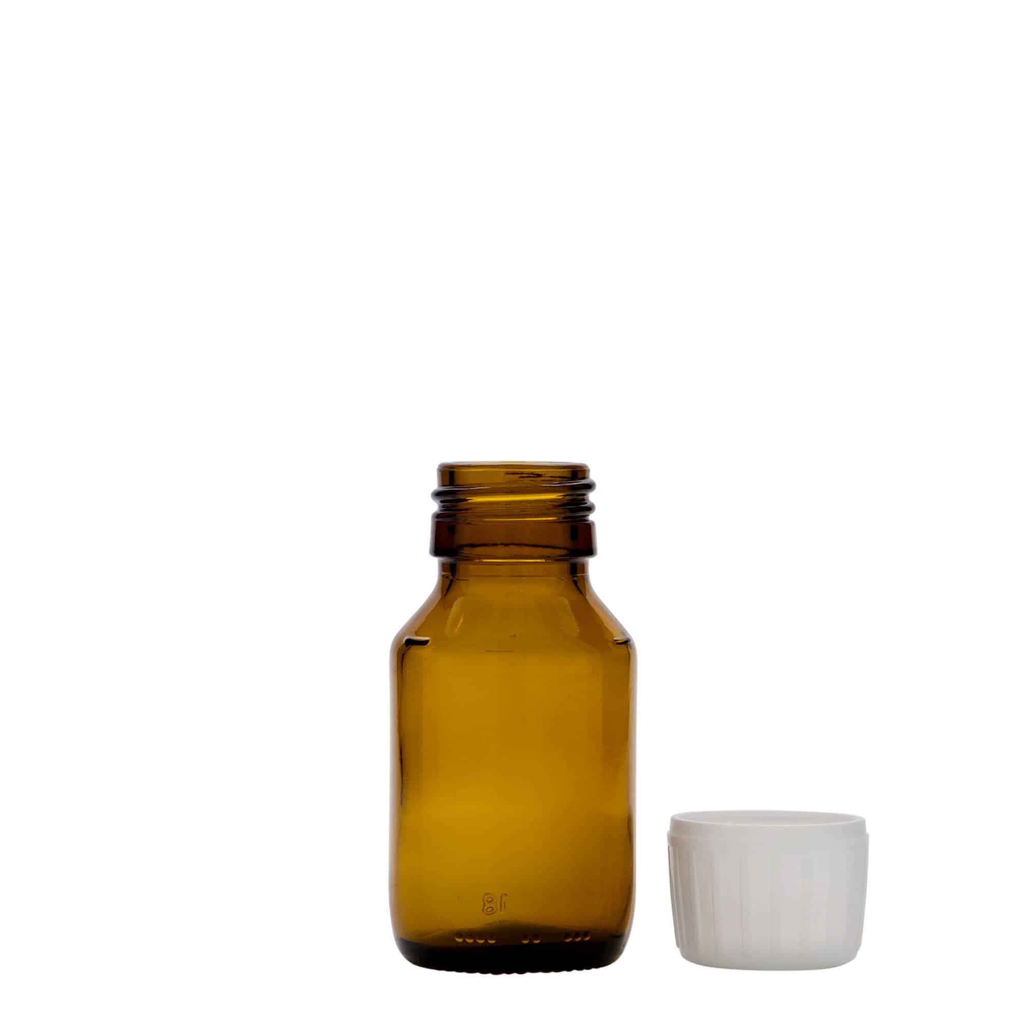 Medicinska boca od 50 ml, braon, staklo, otvor: PP 28