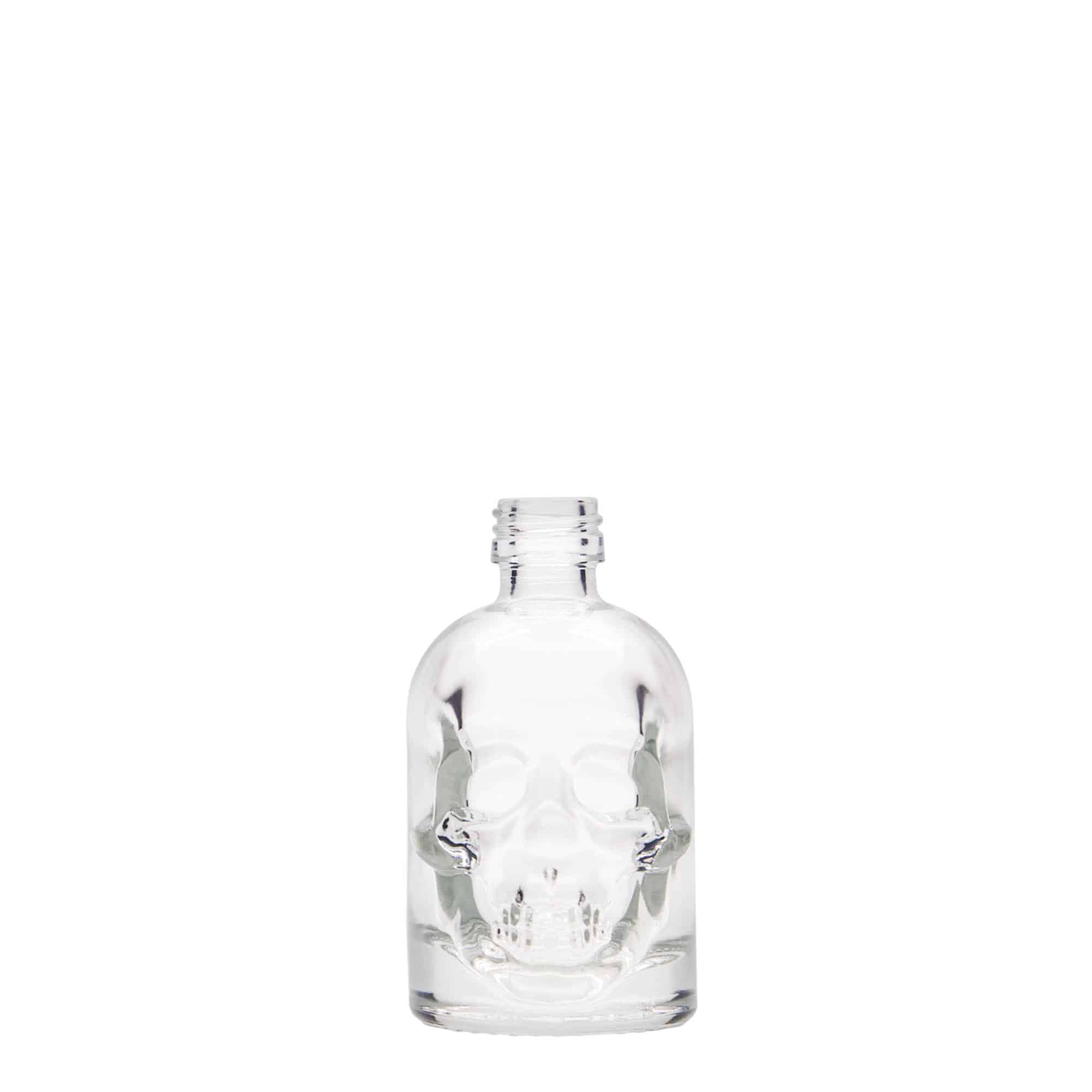 Staklena boca od 50 ml 'Lobanja', otvor: PP 18 Staklena boca od 50 ml 'Lobanja', otvor: PP 18