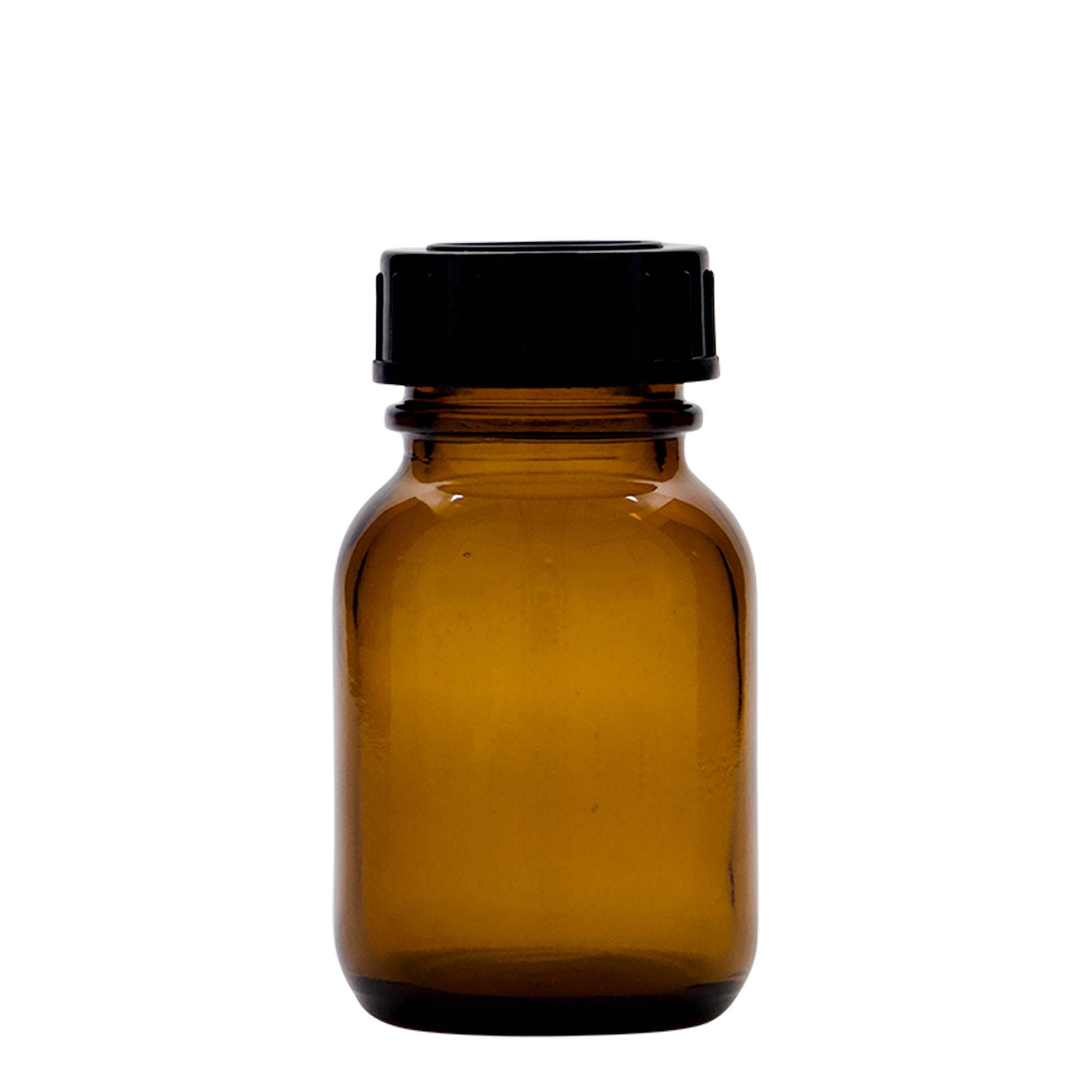 50 ml staklena boca širokog grla, braon, otvor: DIN 32