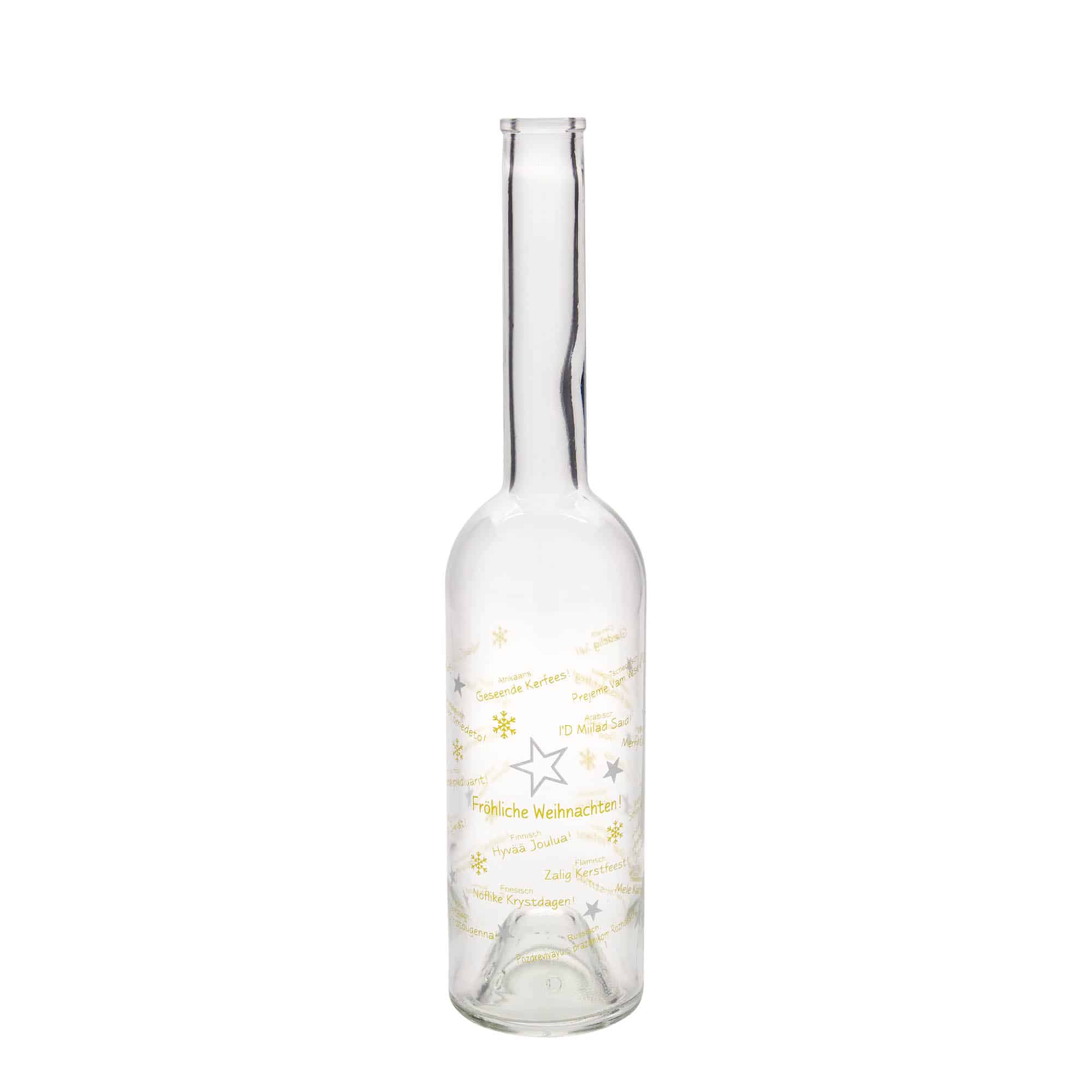 500 ml staklena flaša 'Opera', motiv: Božić u svetu, grlo: plutа 500 ml staklena flaša 'Opera', motiv: Božić u svetu, grlo: plutа