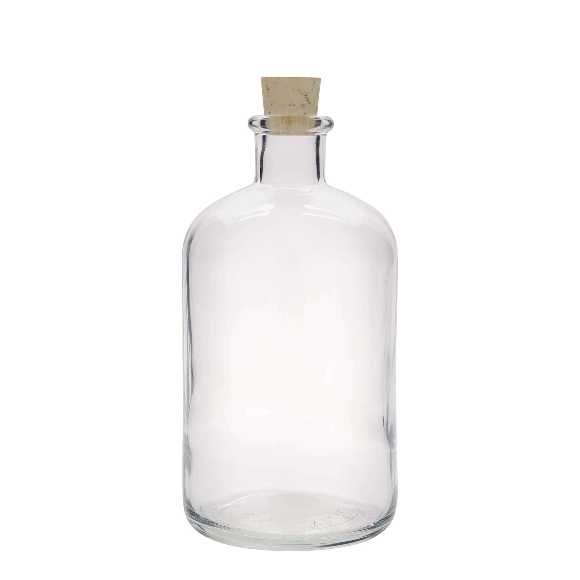 1.000 ml staklena boca apotekarska, otvor: pluta