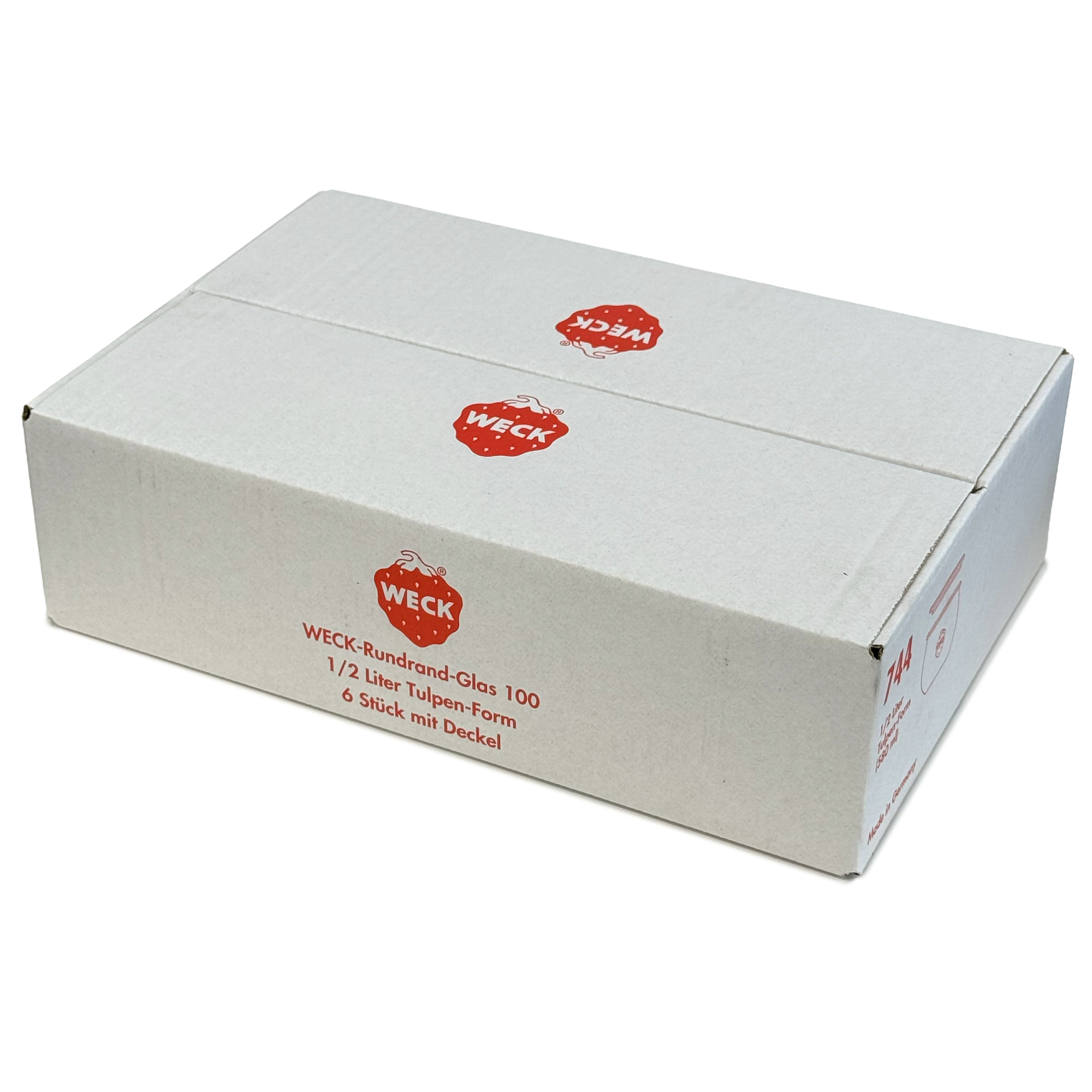 6x 580 ml WECK-tulipankojaš sa staklenim poklopcem RR 100