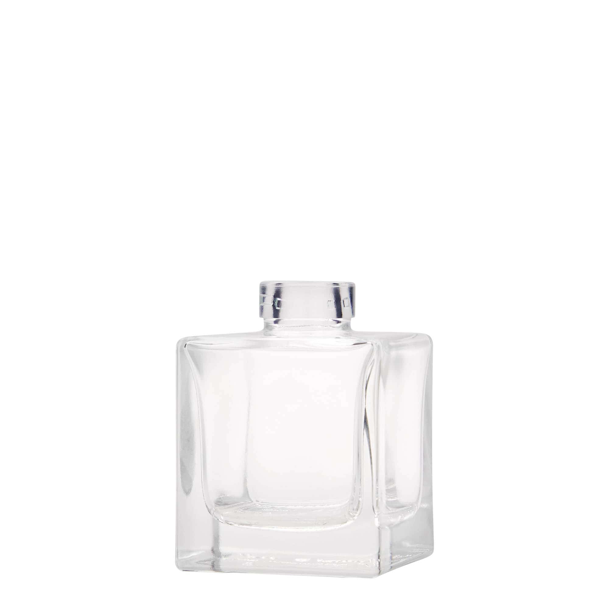 100 ml staklena flaša 'Cube', kvadratna, otvor: čep