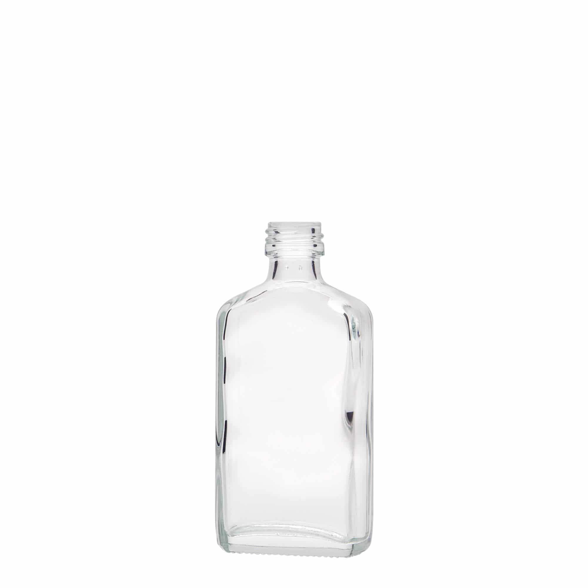 50 ml bočica za džep, pravougaona, staklena, grlo: PP 18