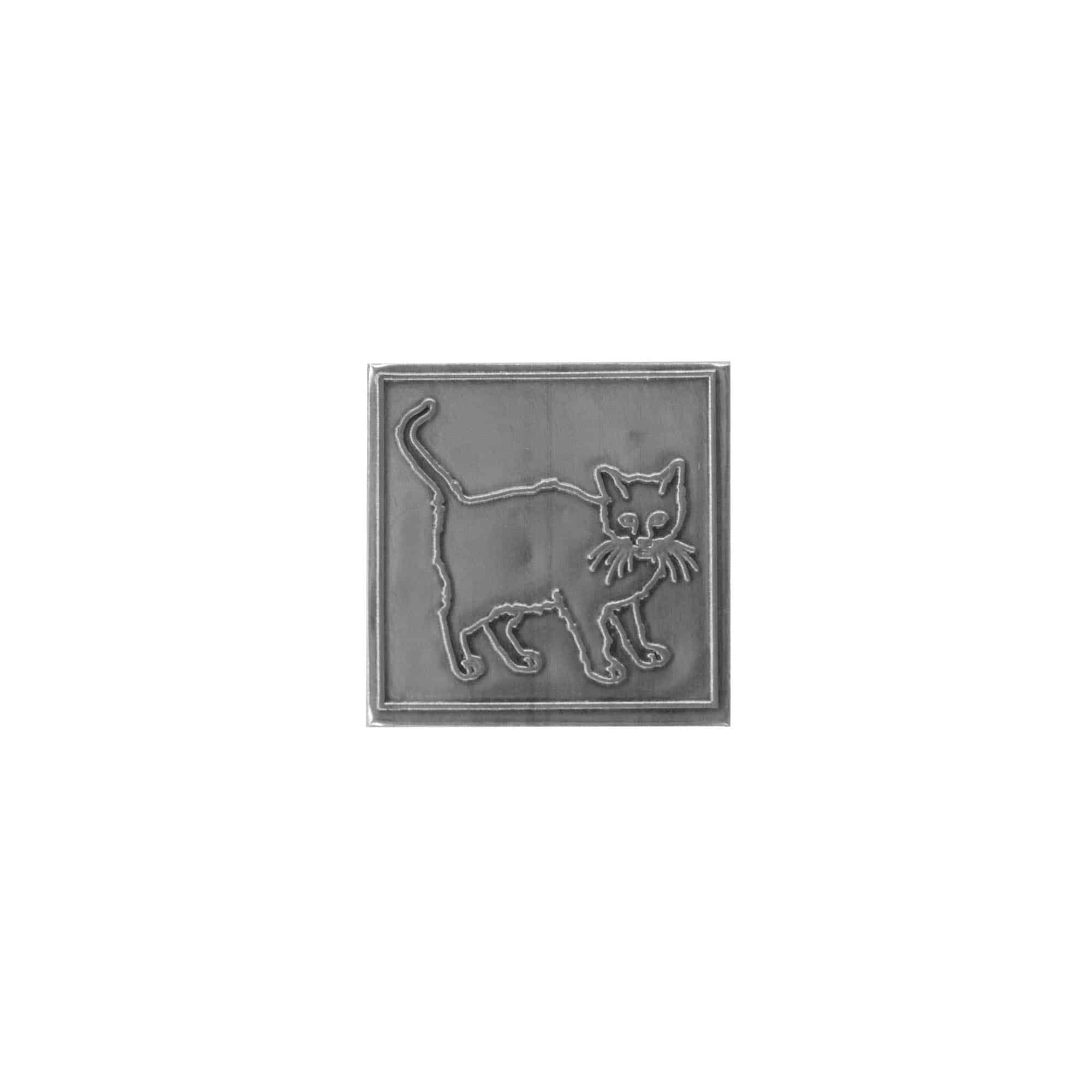 Limena etiketa 'Mačke', kvadratna, metal, srebrna Limena etiketa 'Mačke', kvadratna, metal, srebrna