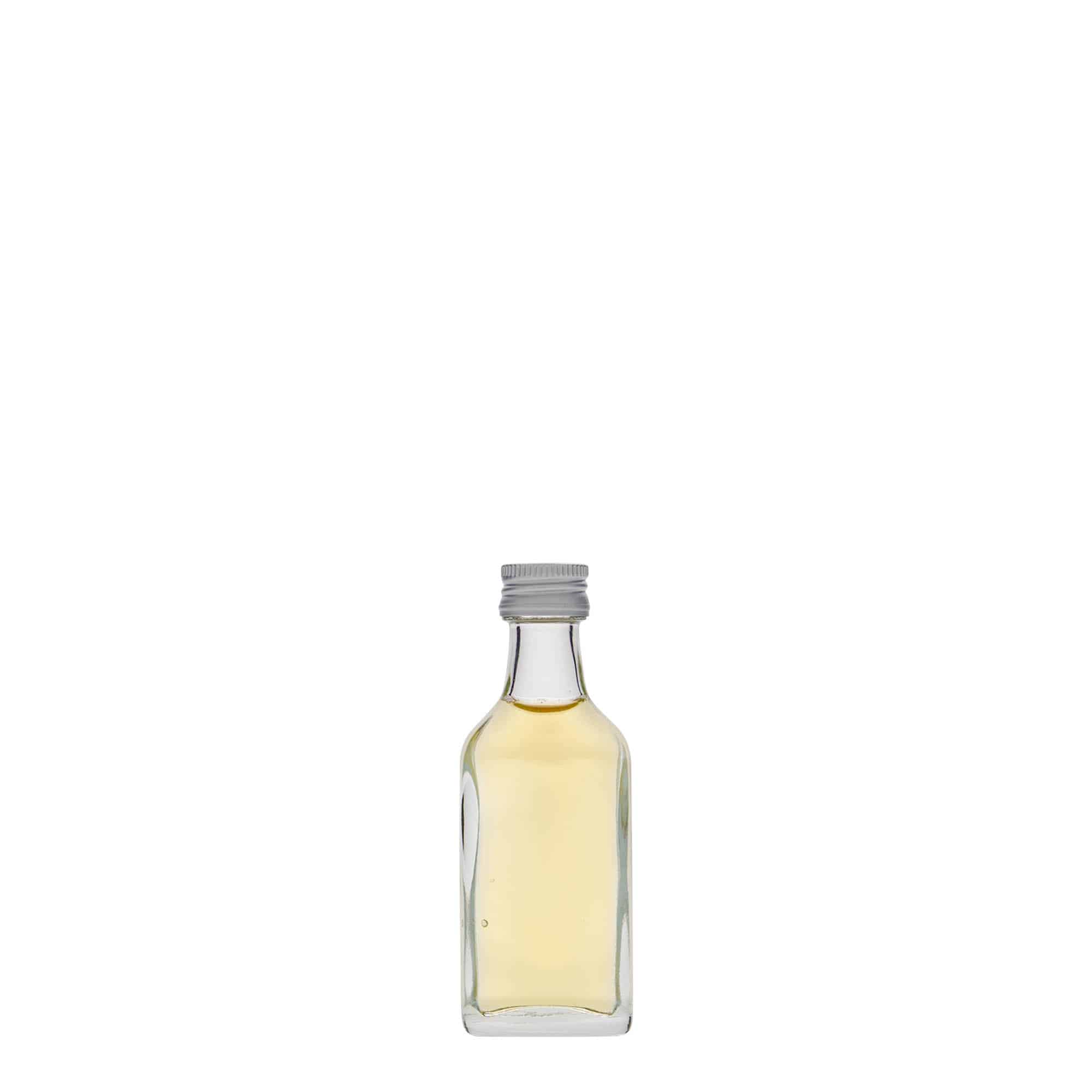 Džepna boca od 20 ml, pravougaona, staklo, otvor: PP 18