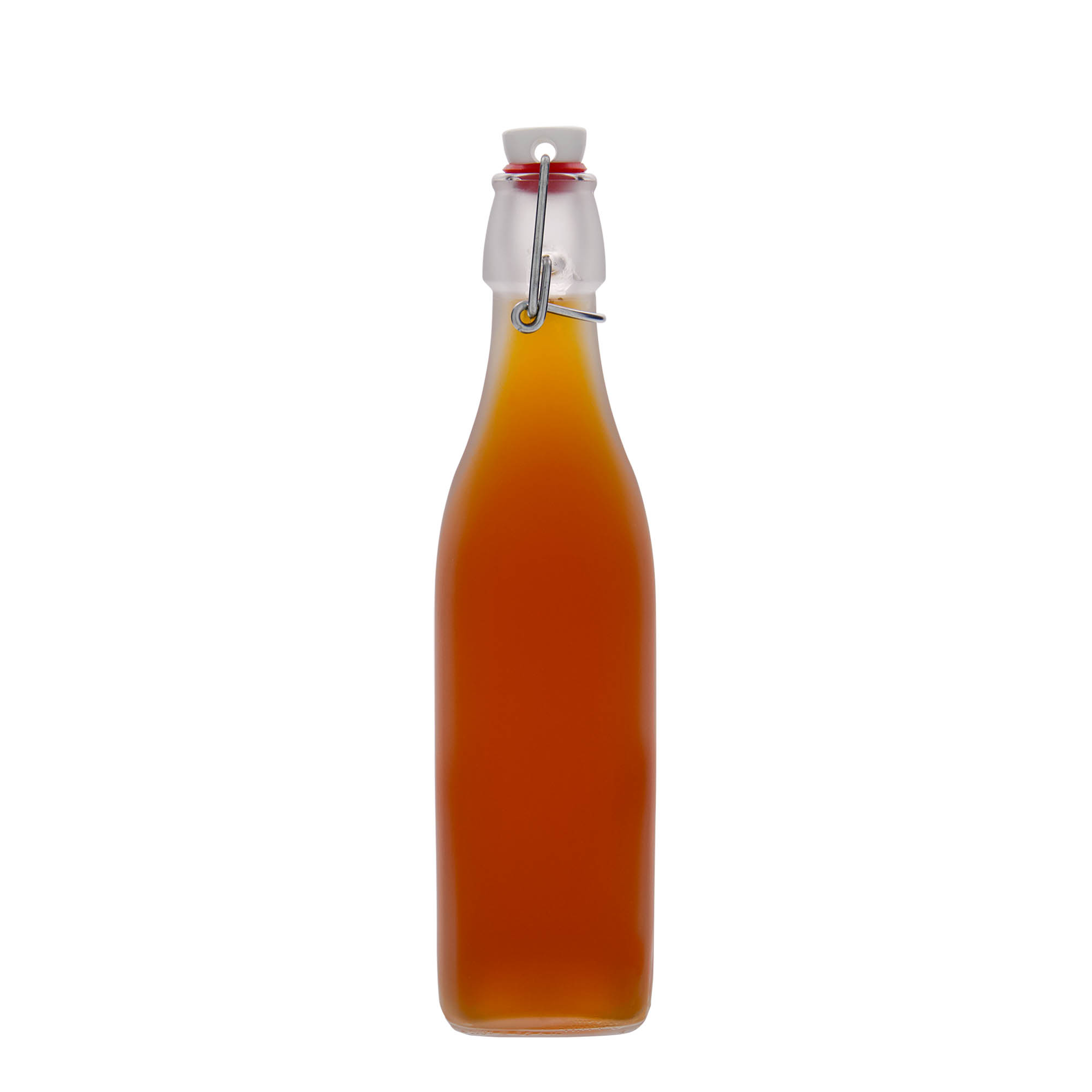 500 ml staklena boca 'Swing, kvadratna, bela, otvor: zatvarač sa kopčom' 500 ml staklena boca 'Swing, kvadratna, bela, otvor: zatvarač sa kopčom'