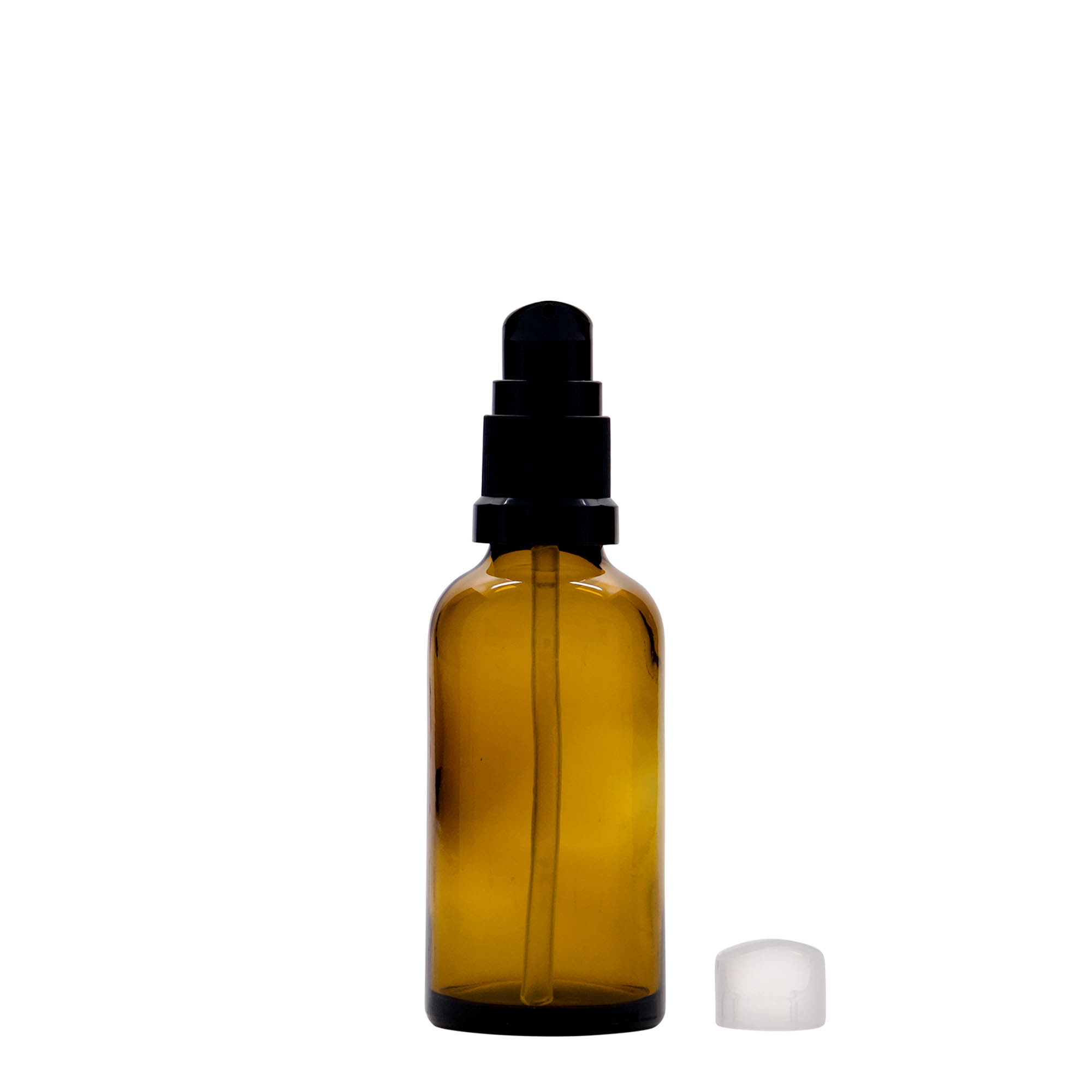 Medicinska boca od 50 ml s pumpicom za losion, staklo, braon, otvor: DIN 18