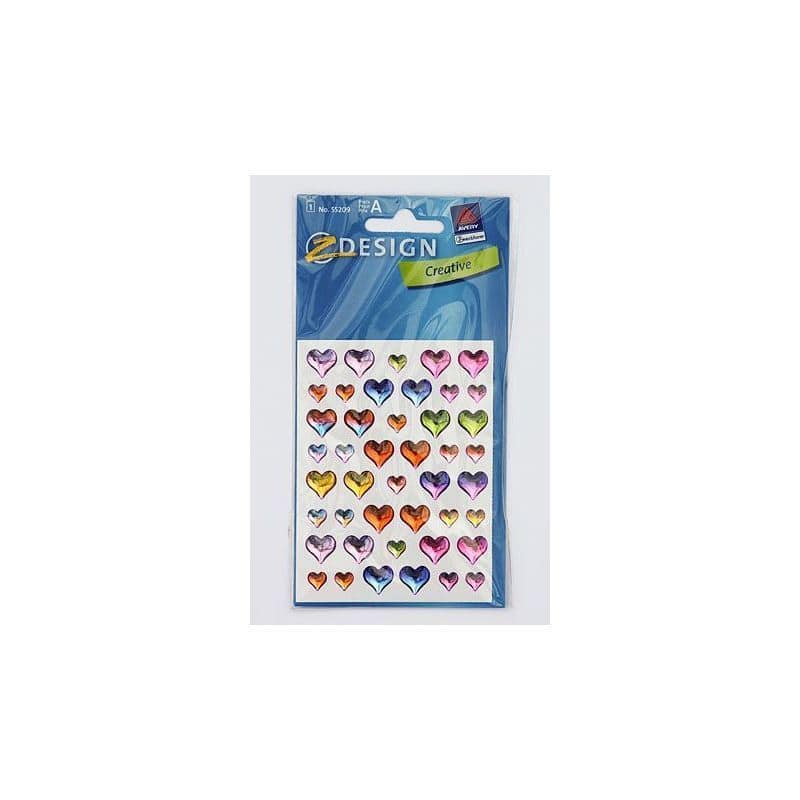 Zweckform nalepnice 'Gel srca', plastika, višebojno