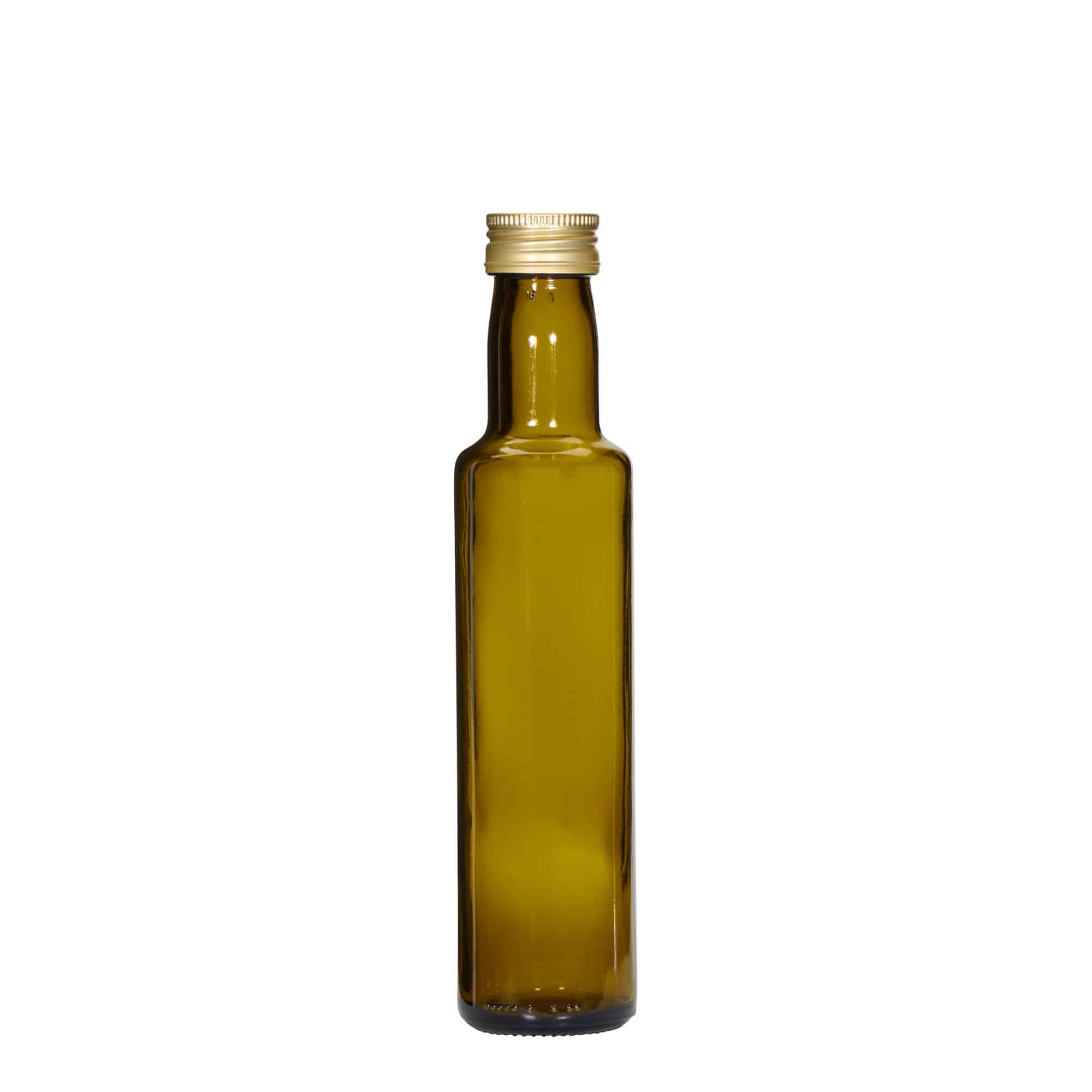 Staklena boca od 250 ml 'Dorica', antik zelena, otvor: PP 31,5