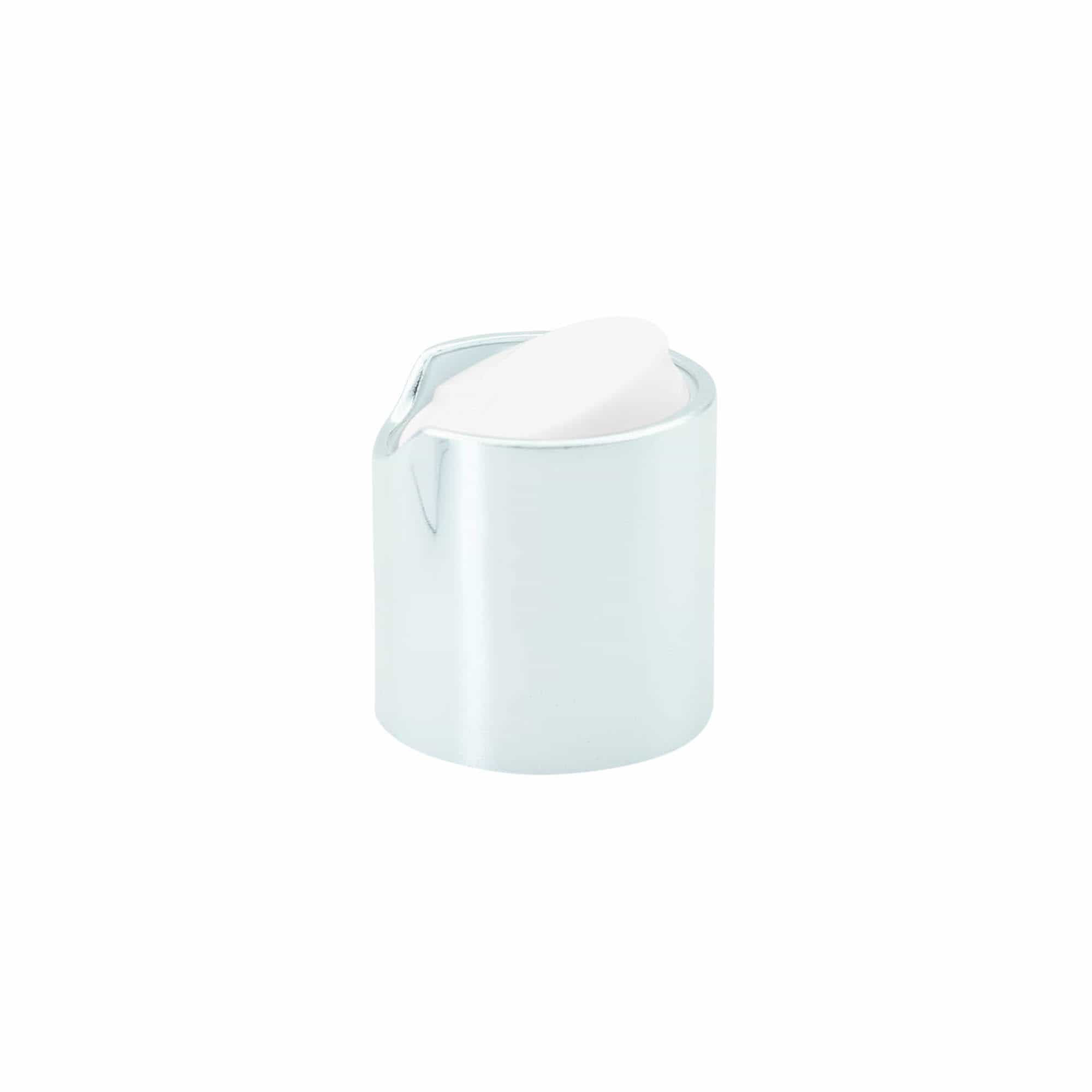 Zatvarač sa navojem Disc Top, PP-plastika, srebrna, za otvor: 24/410