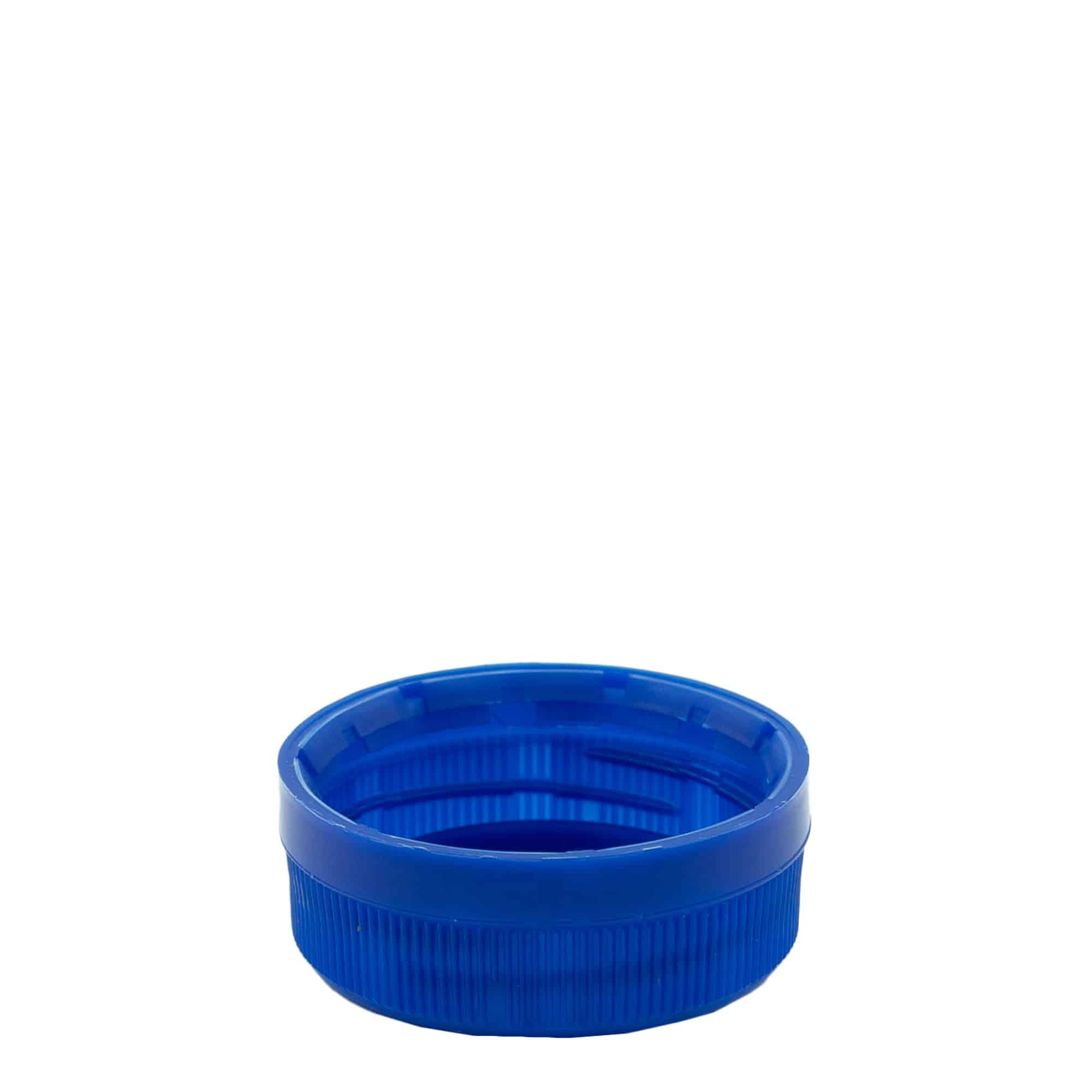 Zatvarač sa navojem, dvosmerni navoj, PE plastika, plava, za otvor: PET 38 mm
