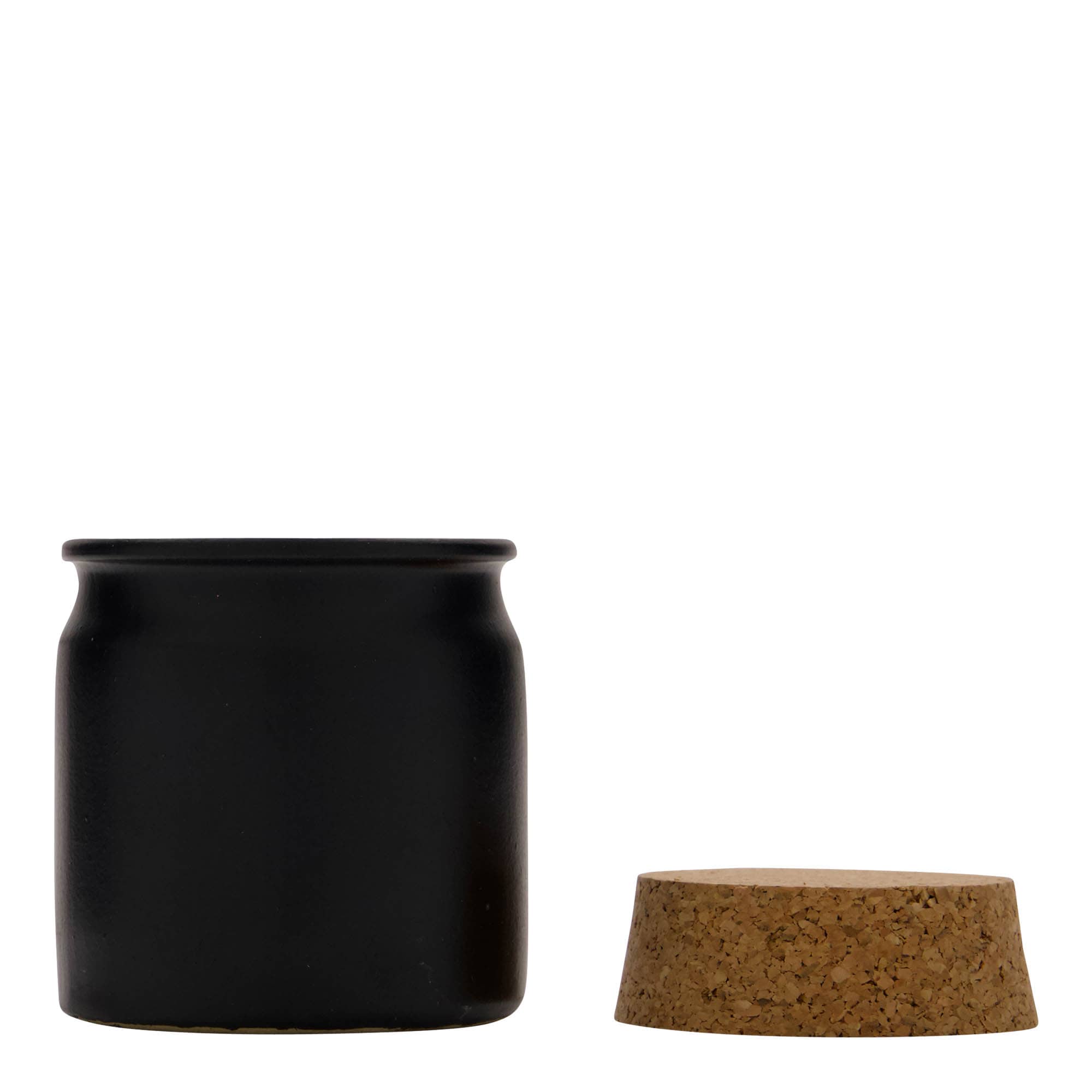 160 ml lonac od kamene keramike, crni, otvor: pluta