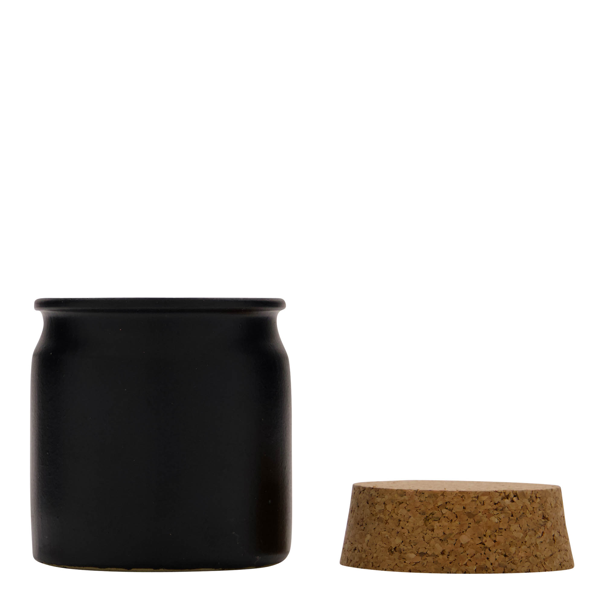 160 ml lonac od kamene keramike, crni, otvor: pluta 160 ml lonac od kamene keramike, crni, otvor: pluta