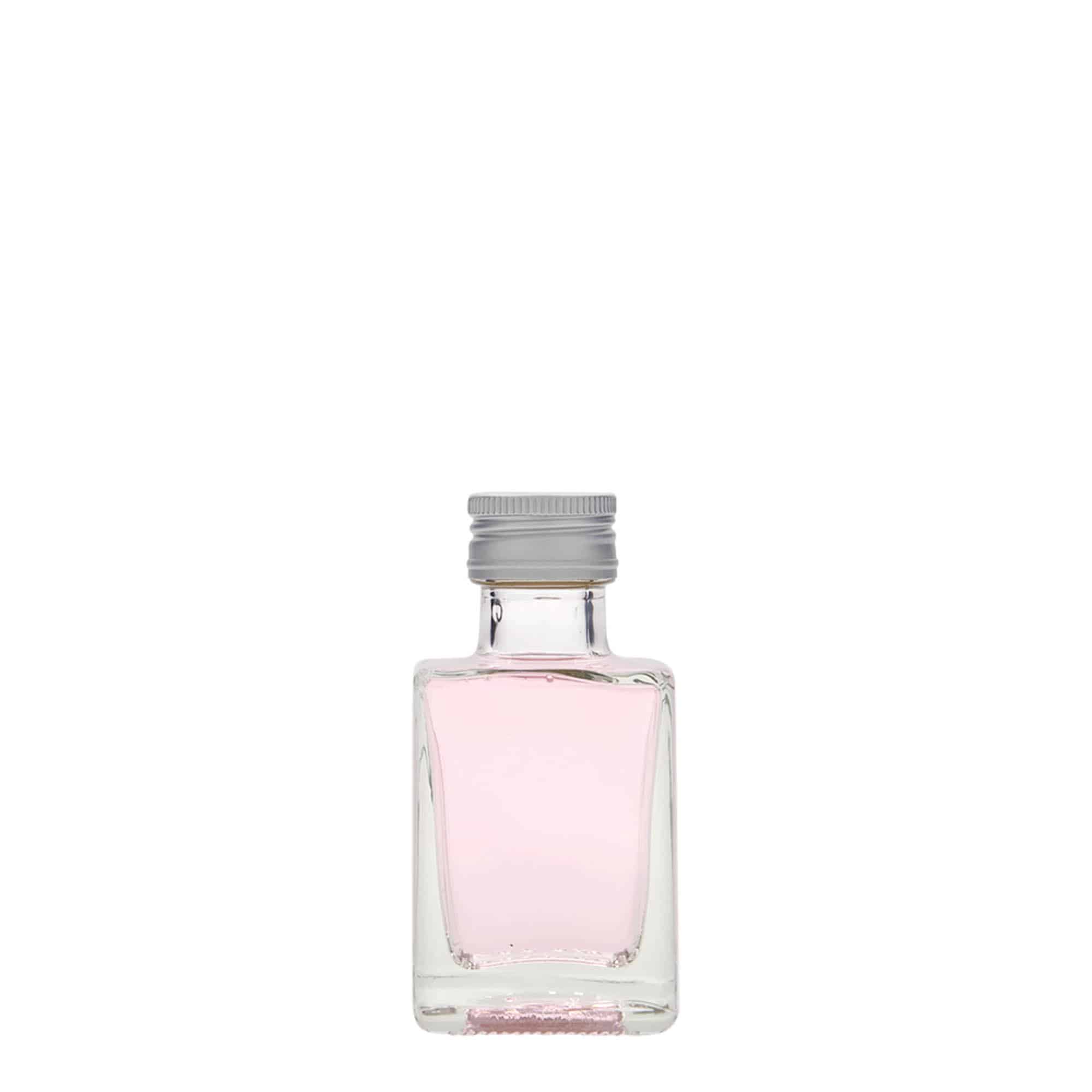 50 ml staklena flaša 'Cube', kvadratna, grlo: PP 24 50 ml staklena flaša 'Cube', kvadratna, grlo: PP 24