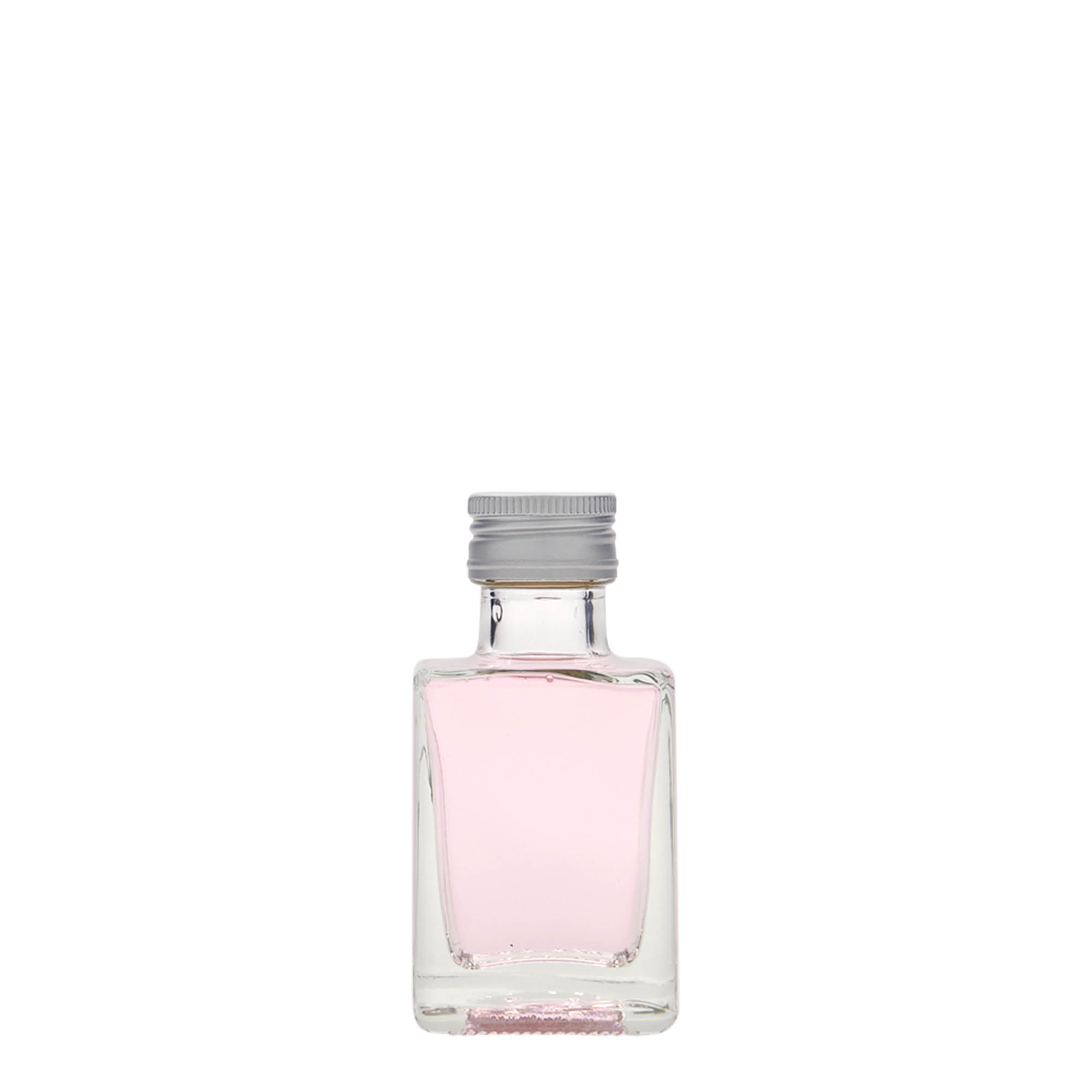 50 ml staklena flaša 'Cube', kvadratna, grlo: PP 24 50 ml staklena flaša 'Cube', kvadratna, grlo: PP 24
