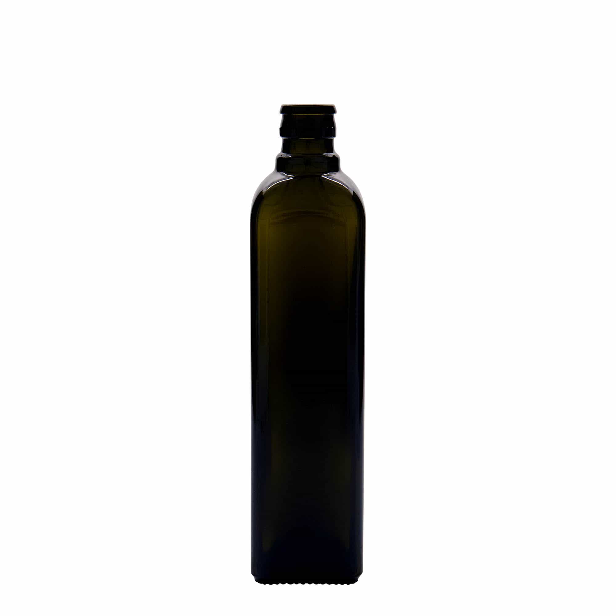 Boca za sirće/ulje od 500 ml 'Quadra', staklo, kvadratna, antik zelena, otvor: DOP Boca za sirće/ulje od 500 ml 'Quadra', staklo, kvadratna, antik zelena, otvor: DOP
