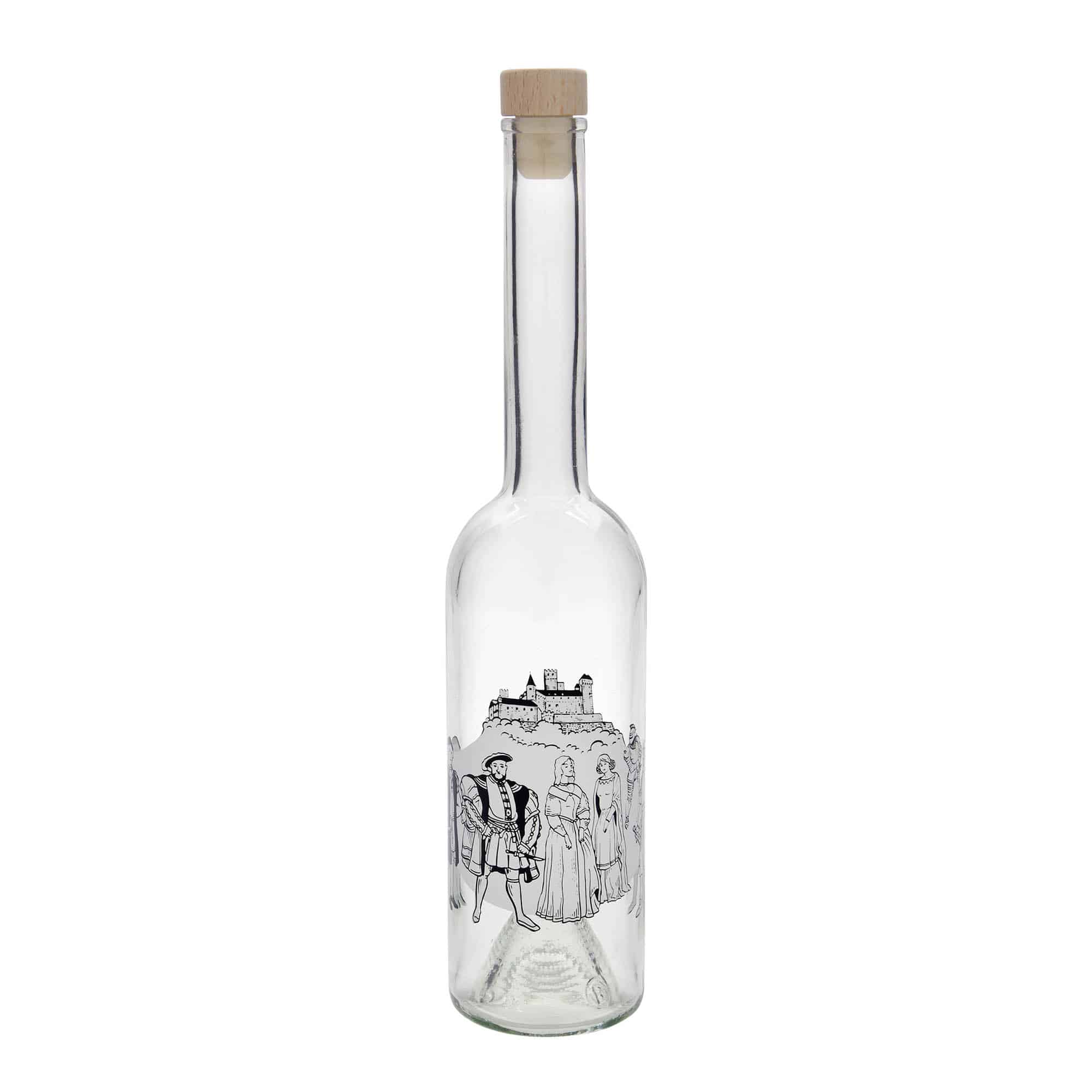 500 ml staklena flaša 'Opera', motiv: Srednji vek, čep: plutani
