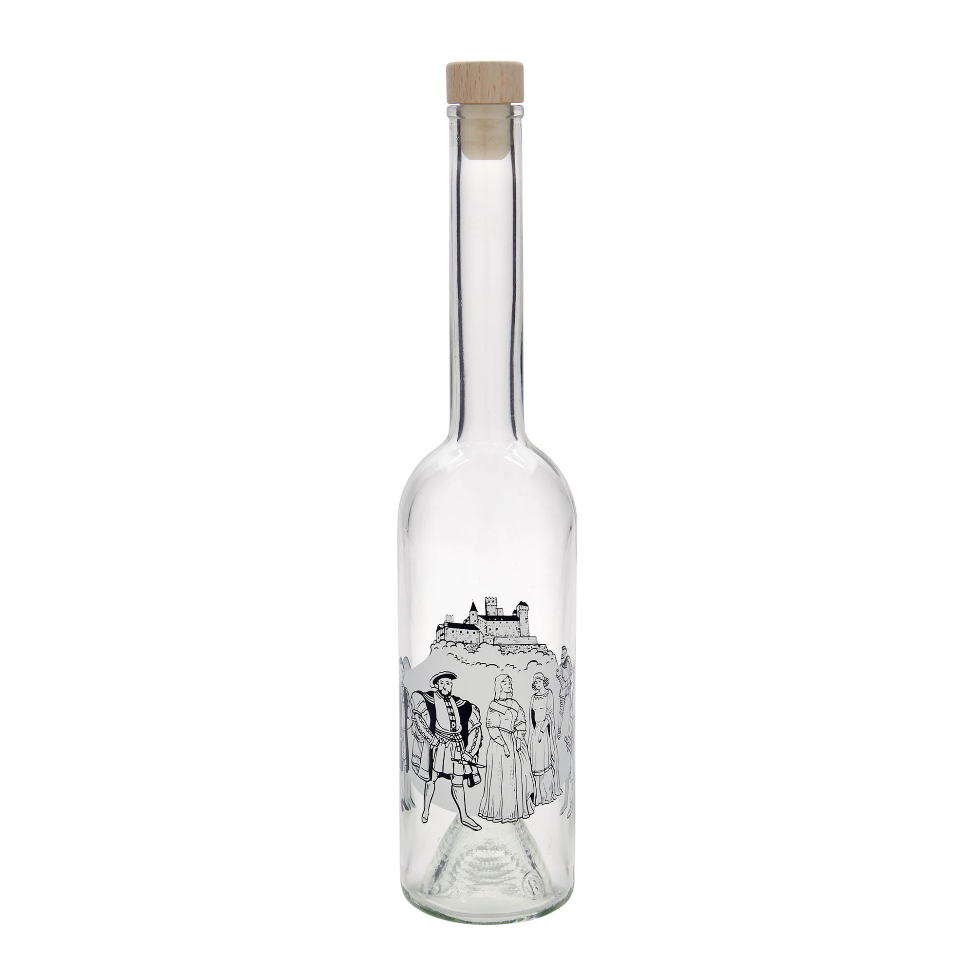 500 ml staklena flaša 'Opera', motiv: Srednji vek, čep: plutani 500 ml staklena flaša 'Opera', motiv: Srednji vek, čep: plutani