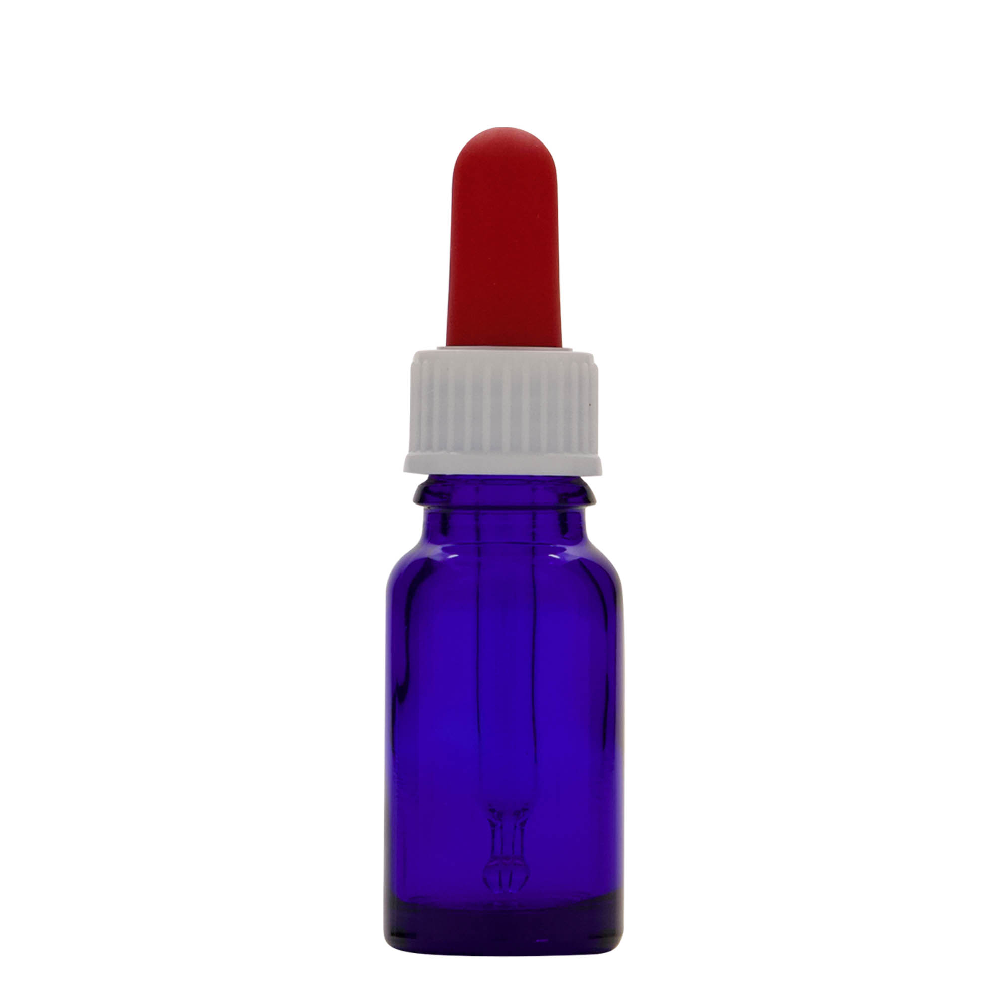 10 ml bočica sa pipetom, medicinska, staklena, kraljevsko plava-crvena, grlo: DIN 18