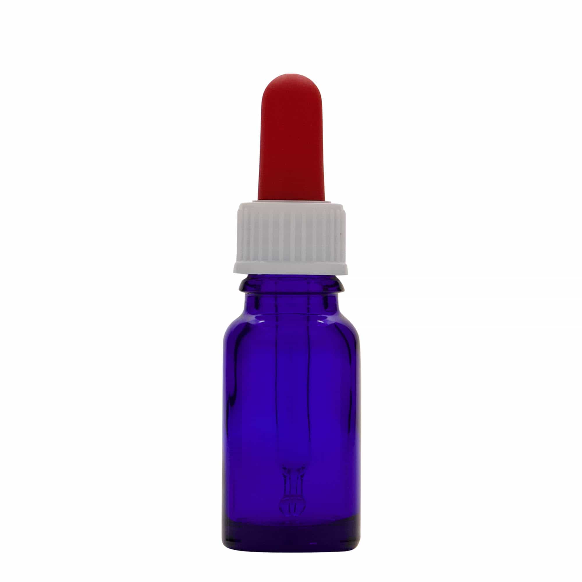 10 ml bočica sa pipetom, medicinska, staklena, kraljevsko plava-crvena, grlo: DIN 18