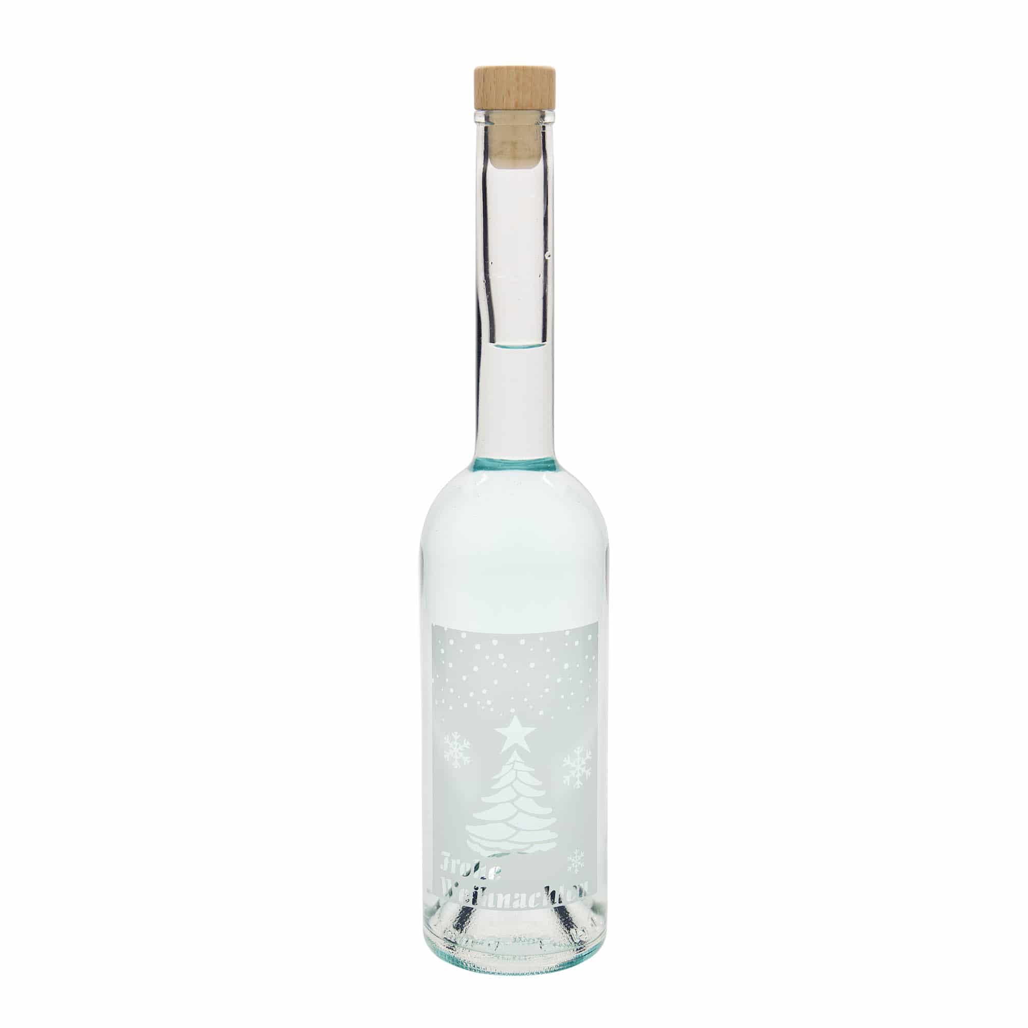 500 ml staklena flaša 'Opera', motiv: Bele Božićne, otvor: plutani čep