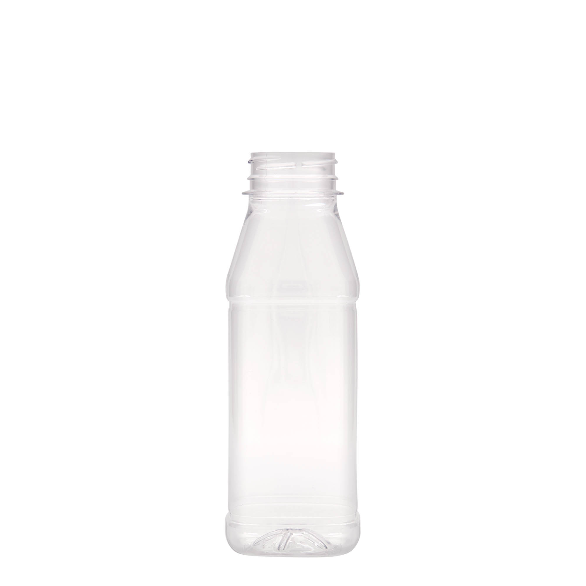 330 ml PET-flaša 'Milk and Juice Carré', kvadratna, plastika, grlo: 38 mm