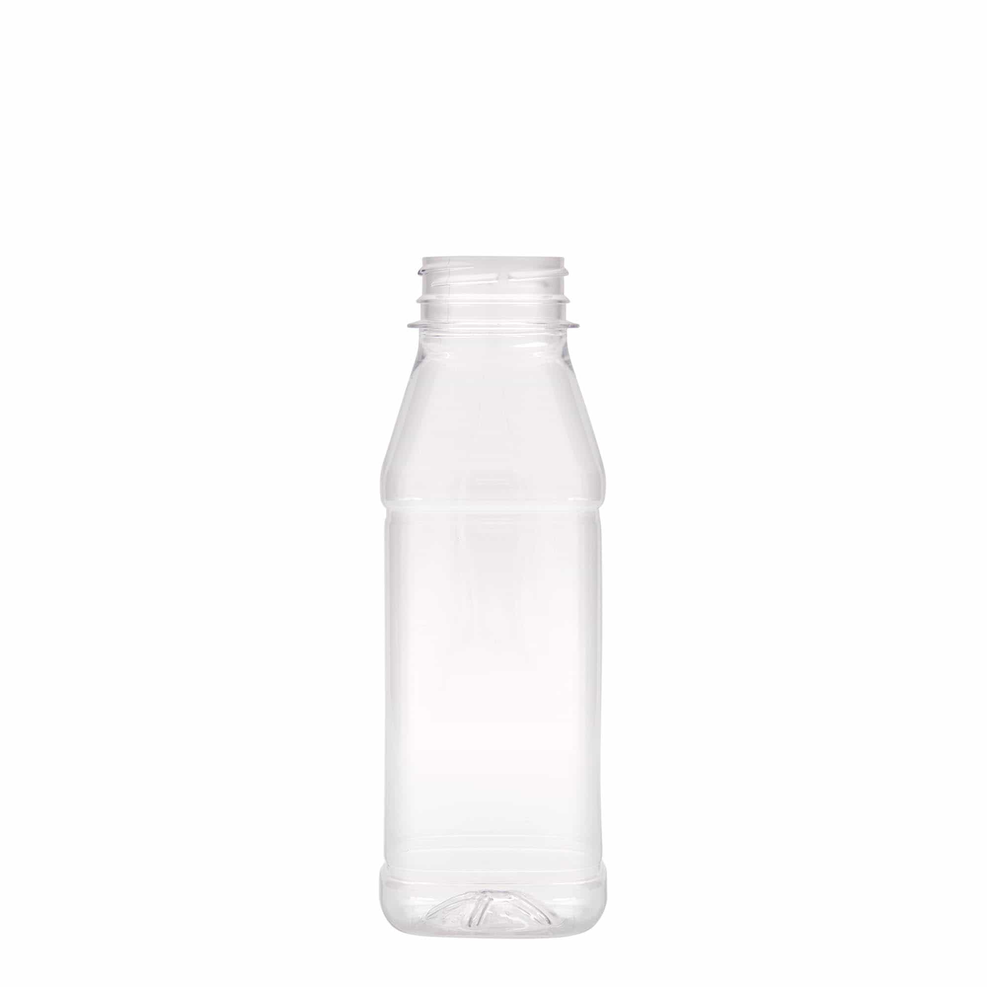 330 ml PET-flaša 'Milk and Juice Carré', kvadratna, plastika, grlo: 38 mm