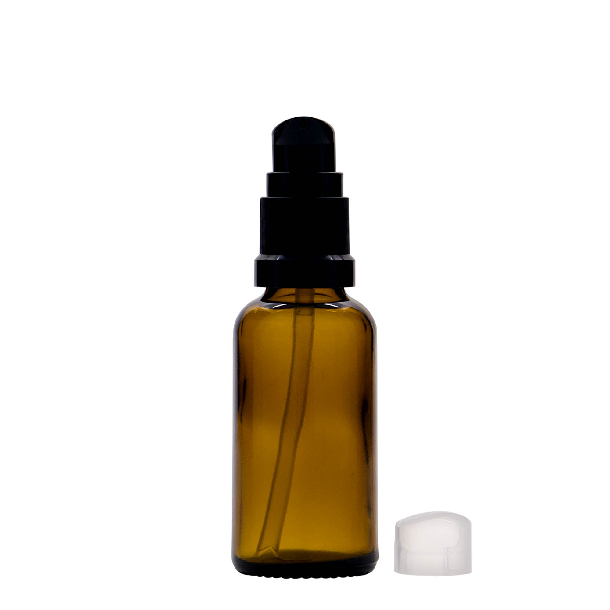 30 ml medicinska bočica sa pumpicom za losion, staklo, braon, otvor: DIN 18 30 ml medicinska bočica sa pumpicom za losion, staklo, braon, otvor: DIN 18